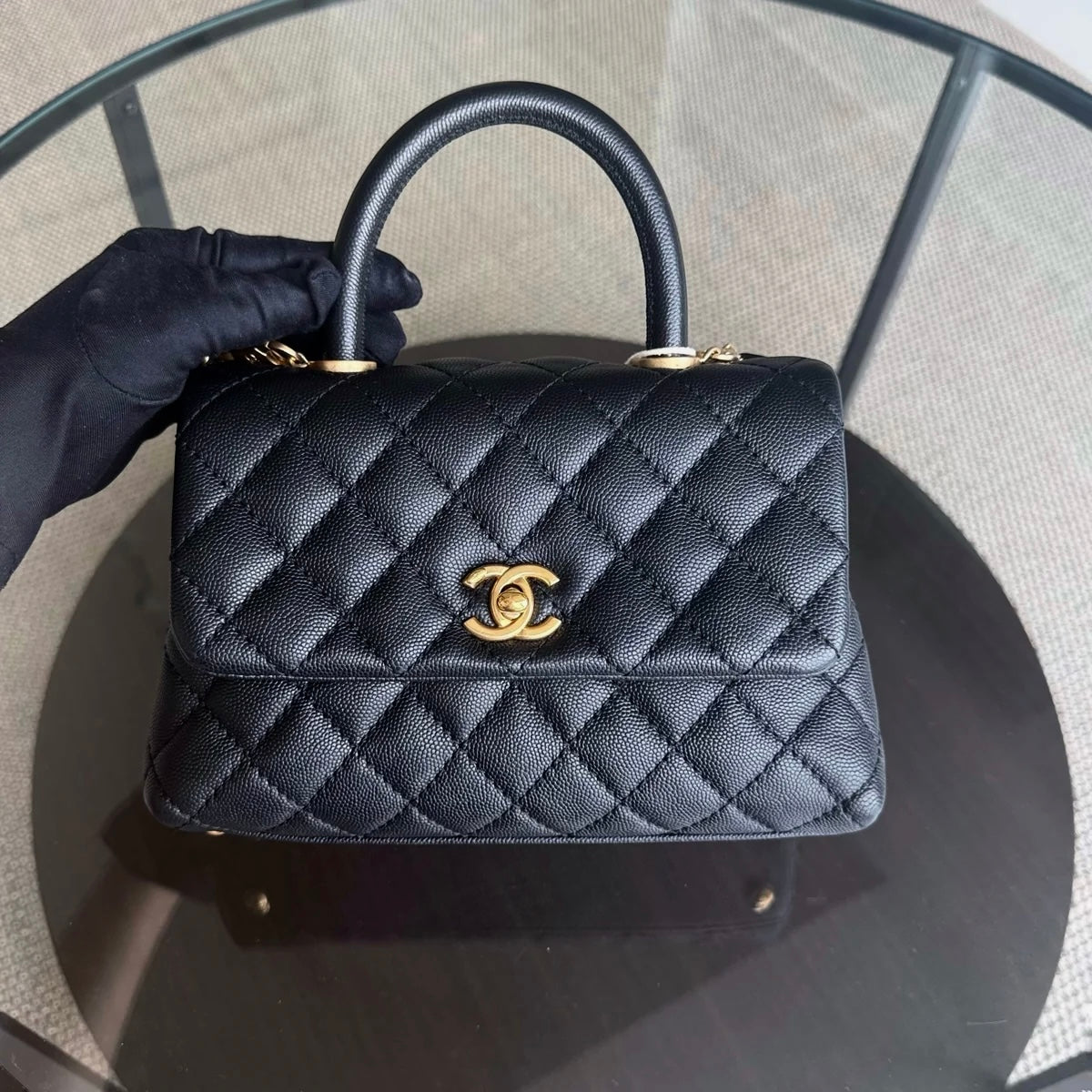 Chanel Coco Handle Small - Caviar Quilted Black Gold Hardware Series 24