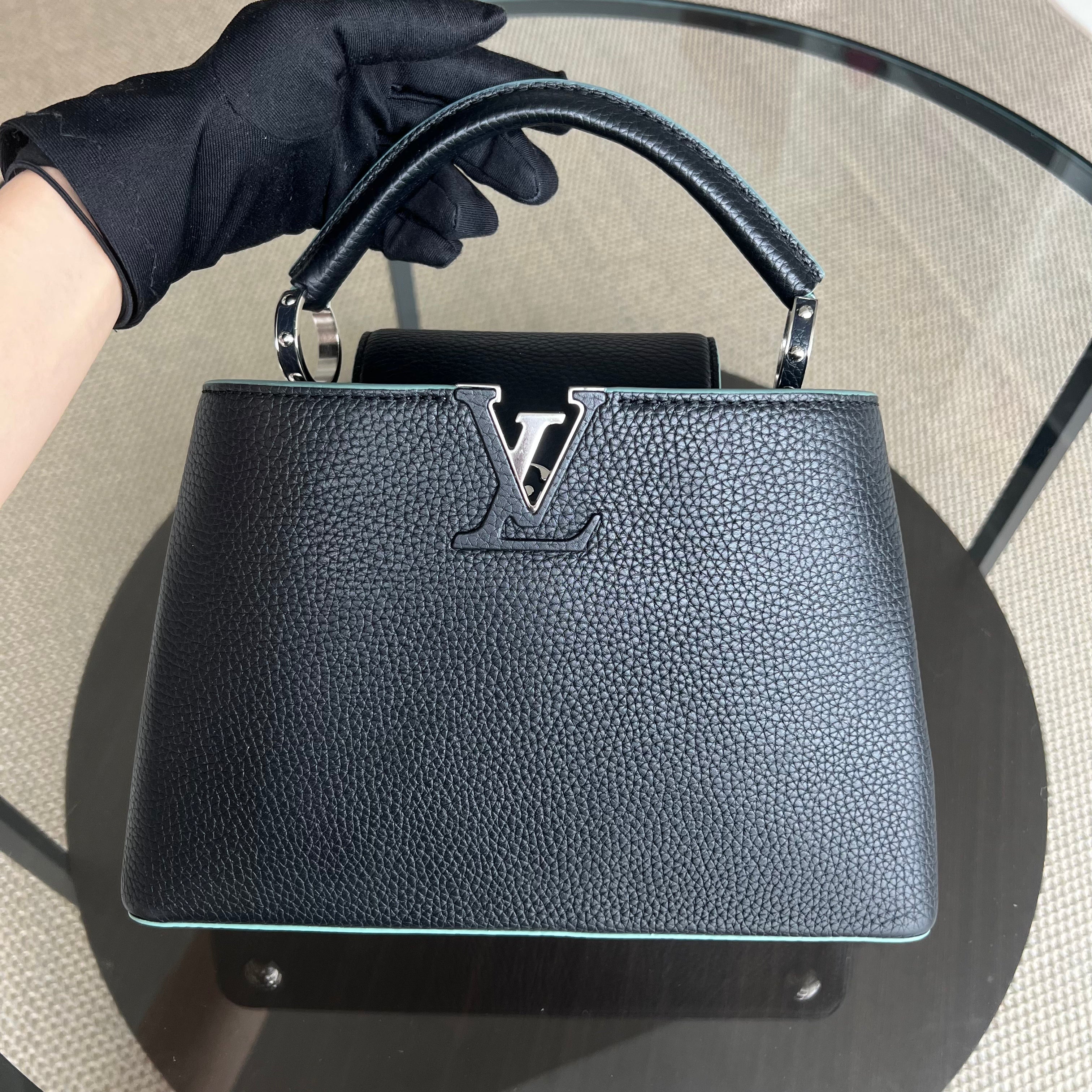 Louis Vuitton Capucines BB - Grained Calfskin Taurillon Noir Black Silver Hardware
