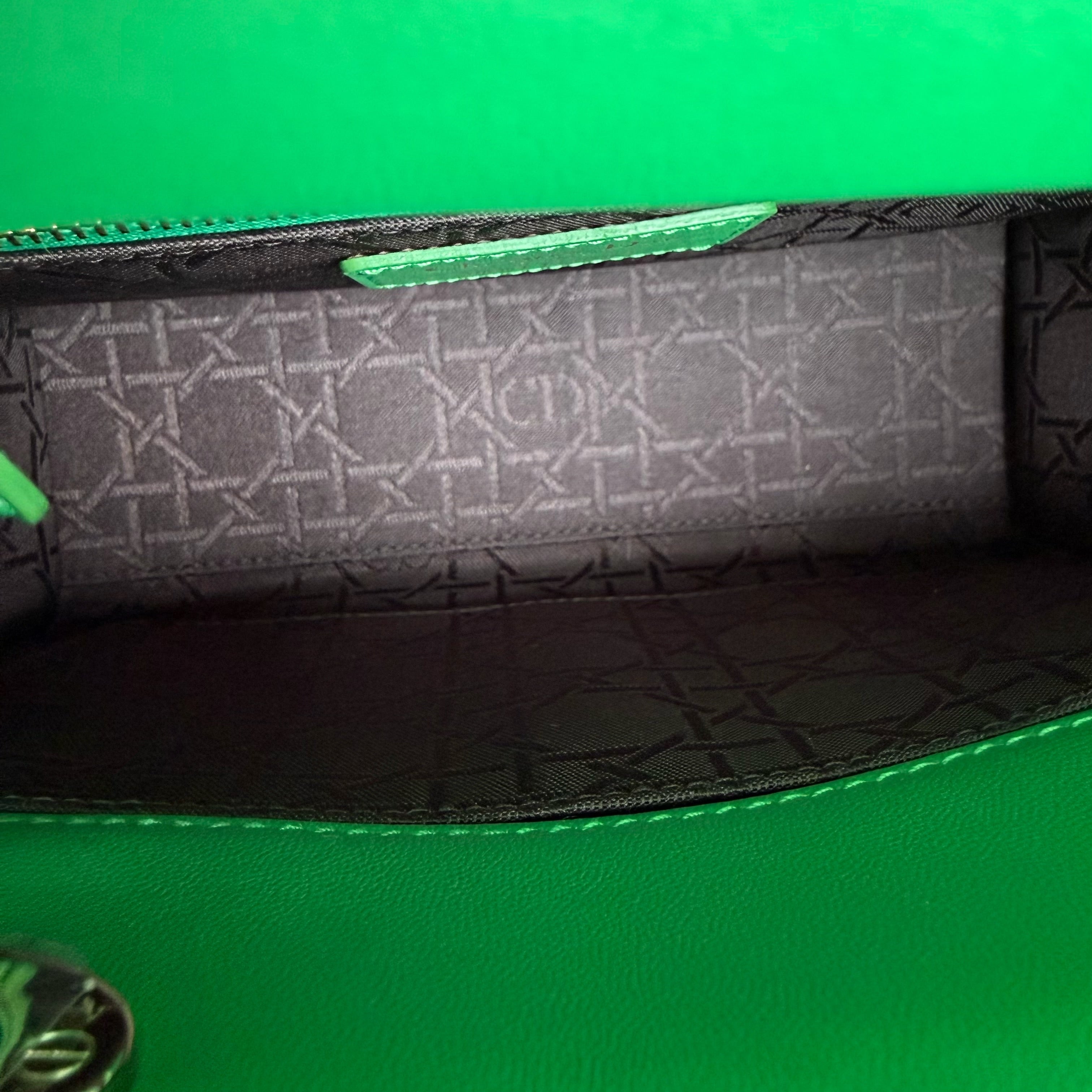 Dior Lady Small Flap - Cannage Lambskin Green Gold Hardware