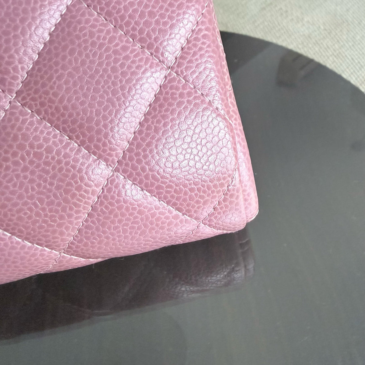 Chanel Timeless Flap - Single Flap Clutch Quilted Caviar Pink Silver Hardware Series 21
