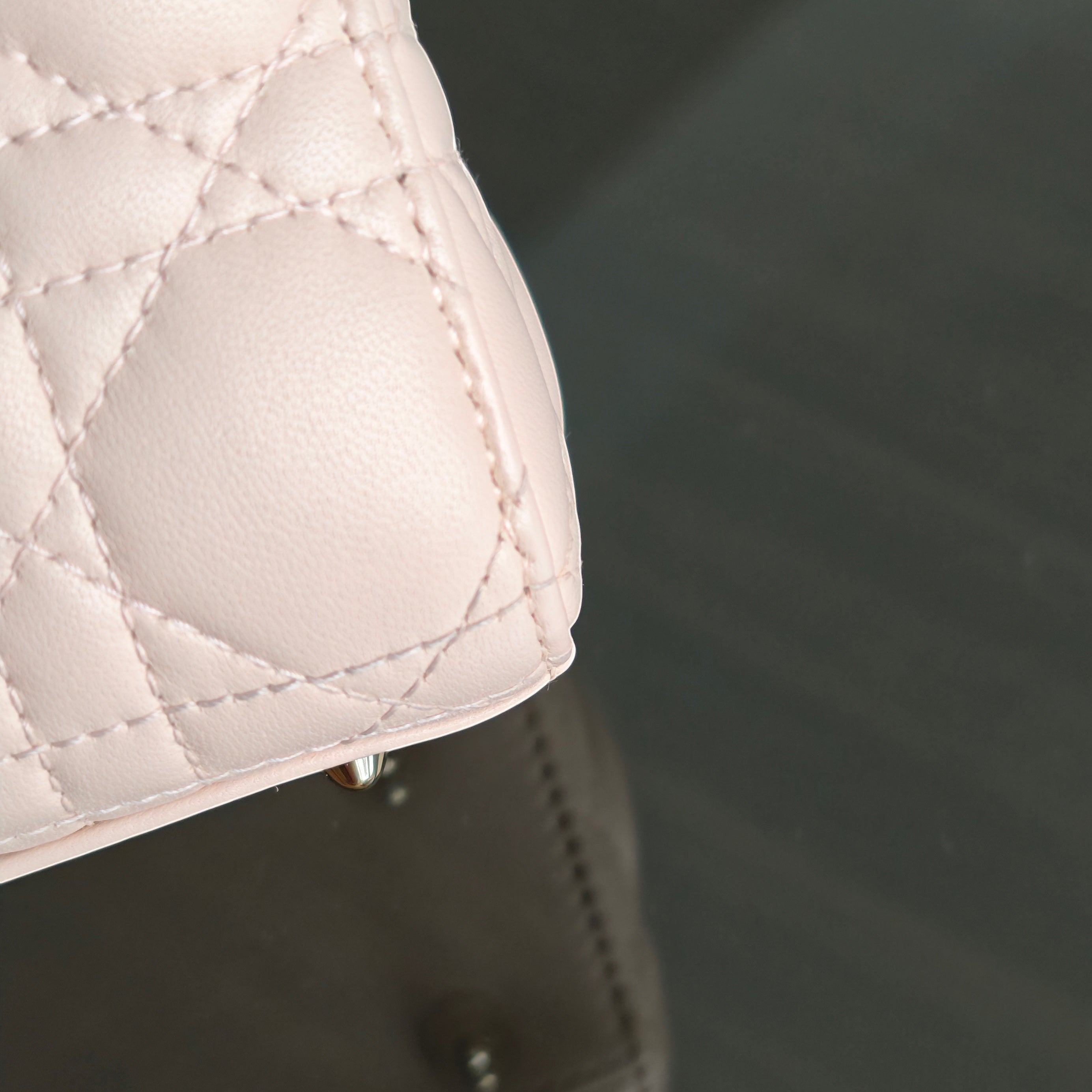 Dior Lady Small Flap - Cannage Lambskin Light Sakura Pink Gold Hardware