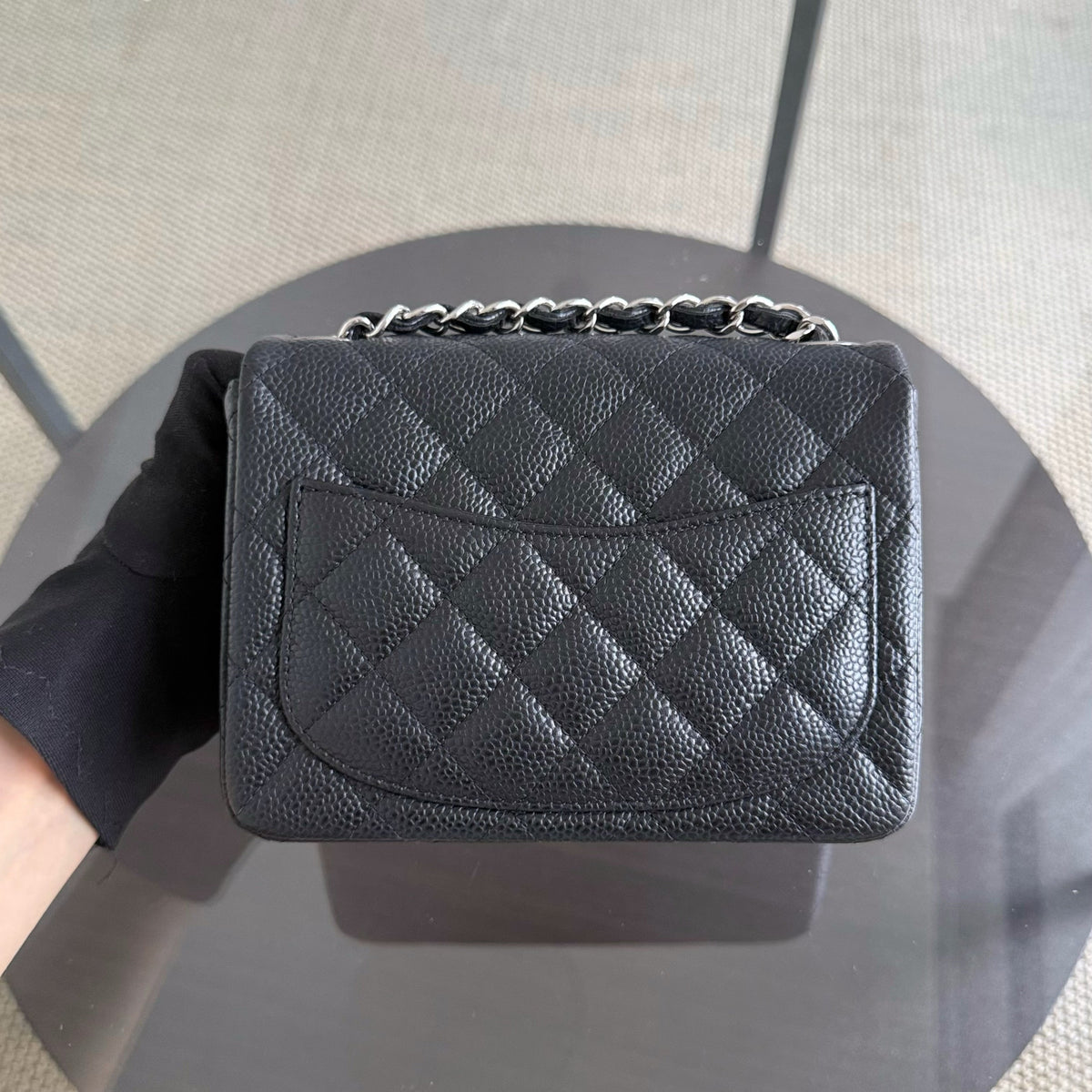 Chanel Classic Flap Mini Square - Caviar Quilted Black Silver Hardware Series 24