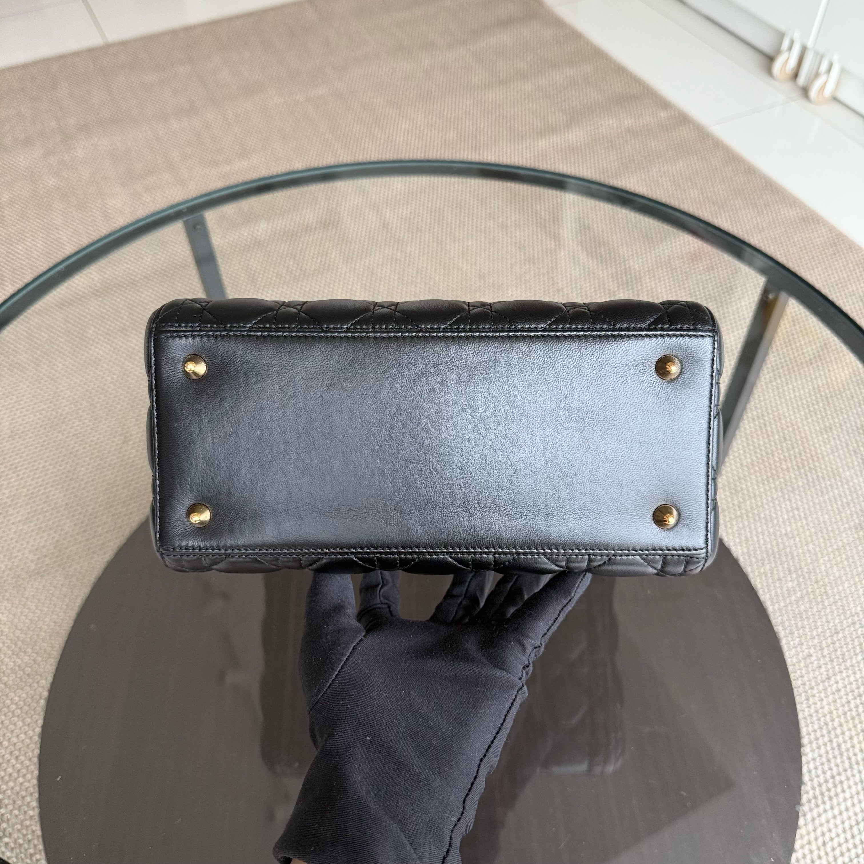 Dior Lady Medium - Canange Lambskin Black Gold Hardware