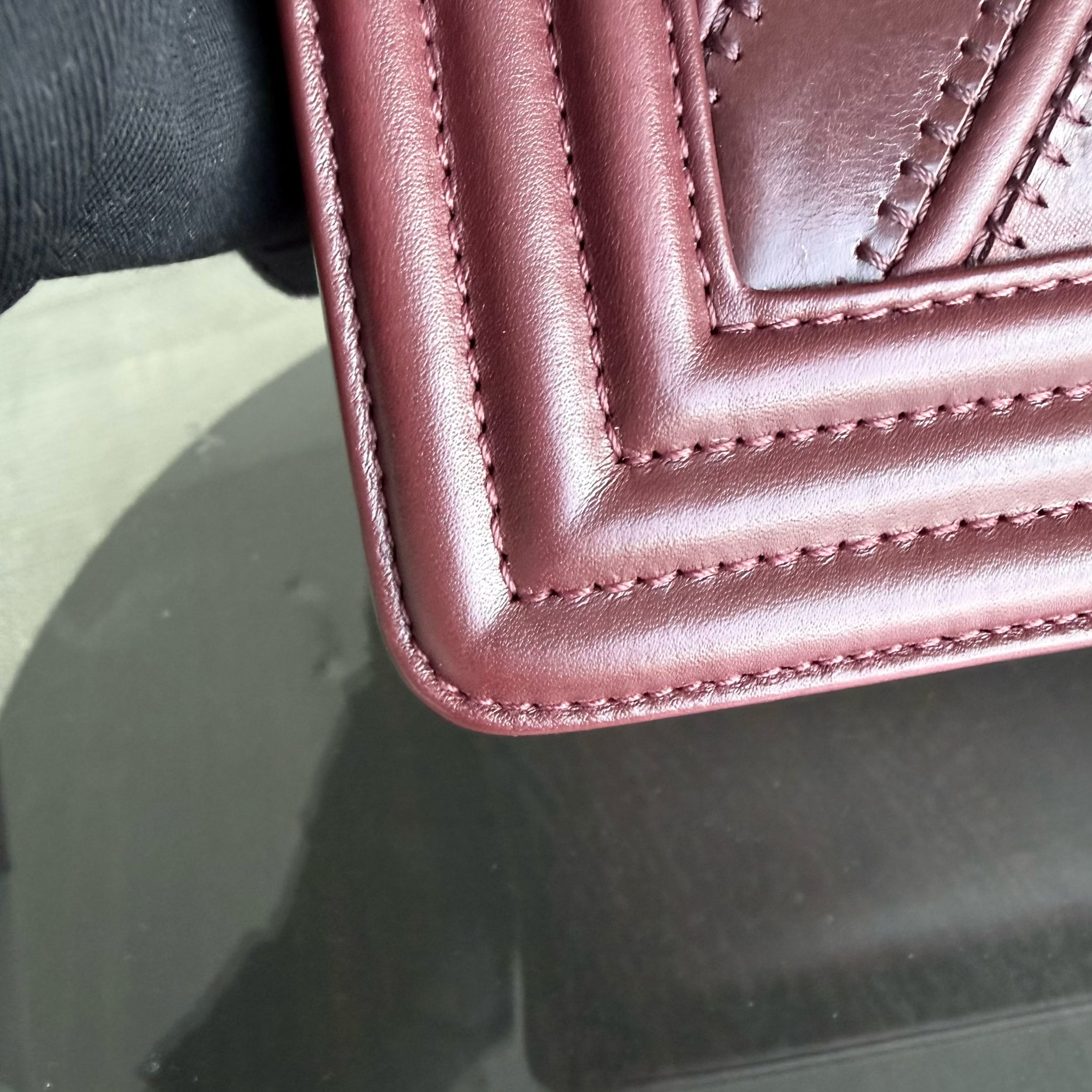 Boy Small 20CM Chevron Tri-skin Calfskin Burgundy GHW No 22