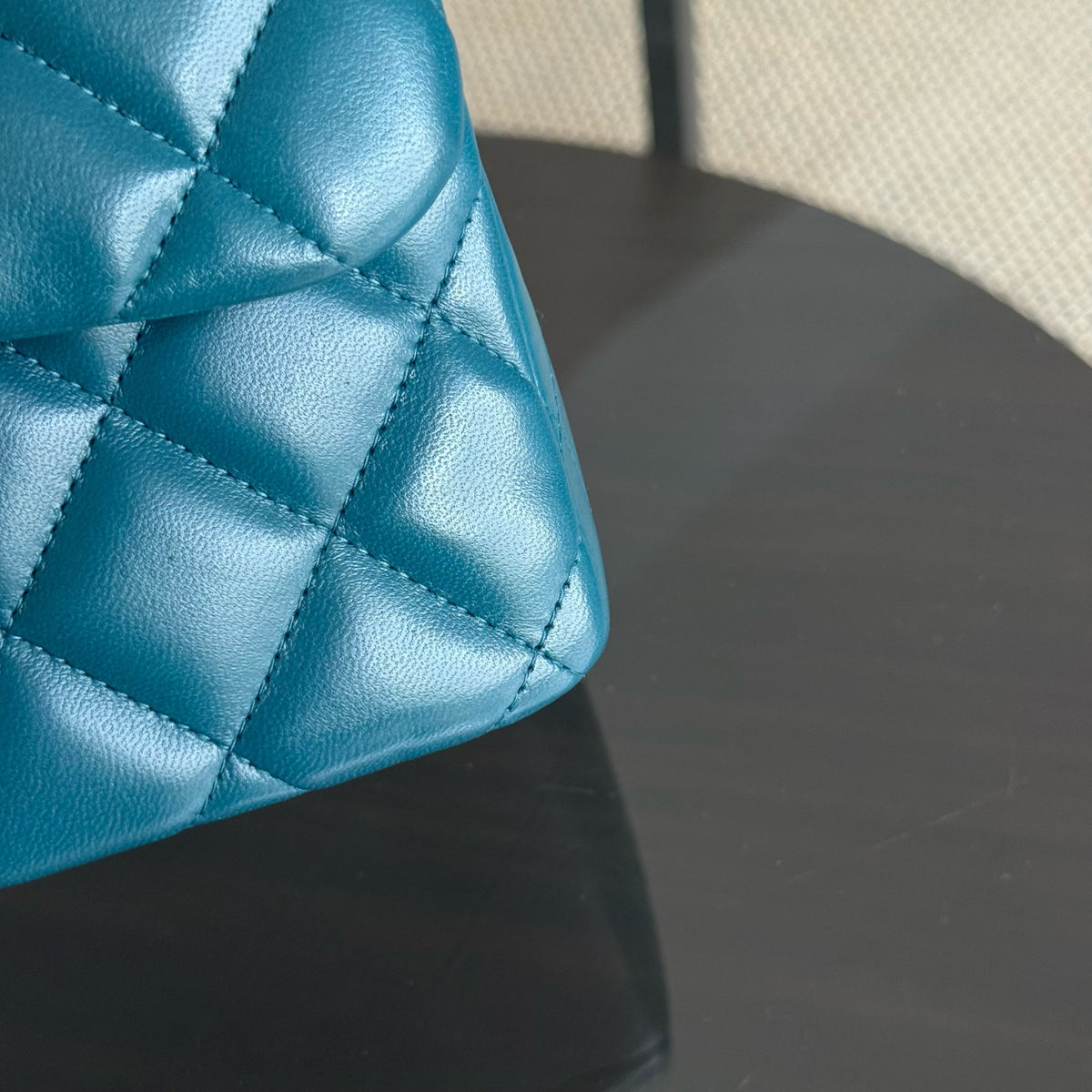 Chanel Classic Flap Jumbo - Double Flap 30CM Quilted Lambskin Dark Turquoise Dark Silver Hardware Series 15