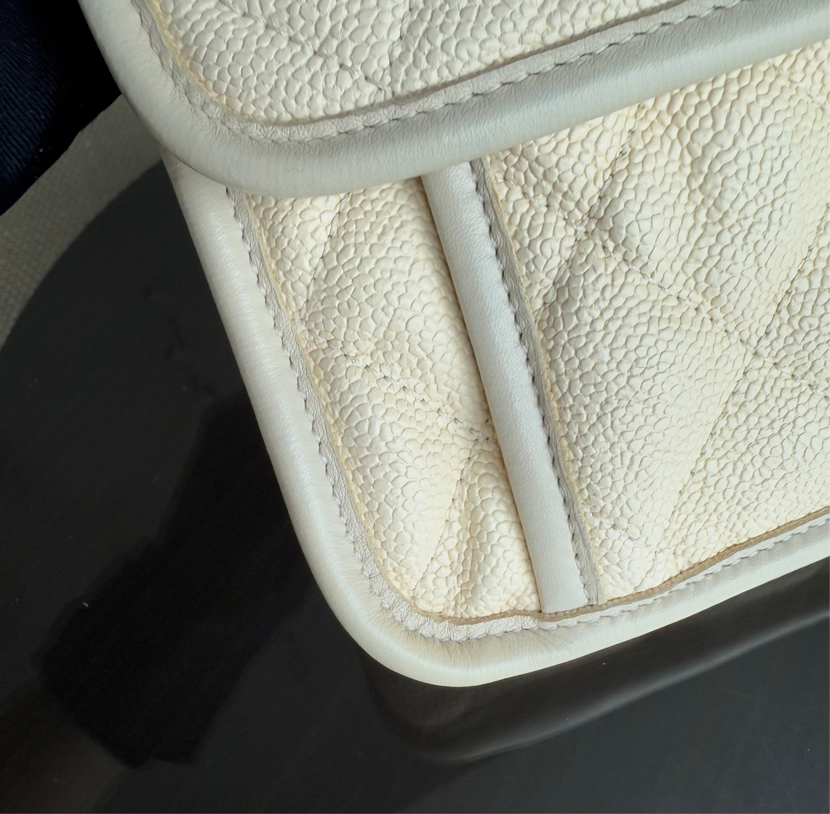 Chanel French Riviera - Caviar 29CM Quilted Cream Silver Hardware Series 15