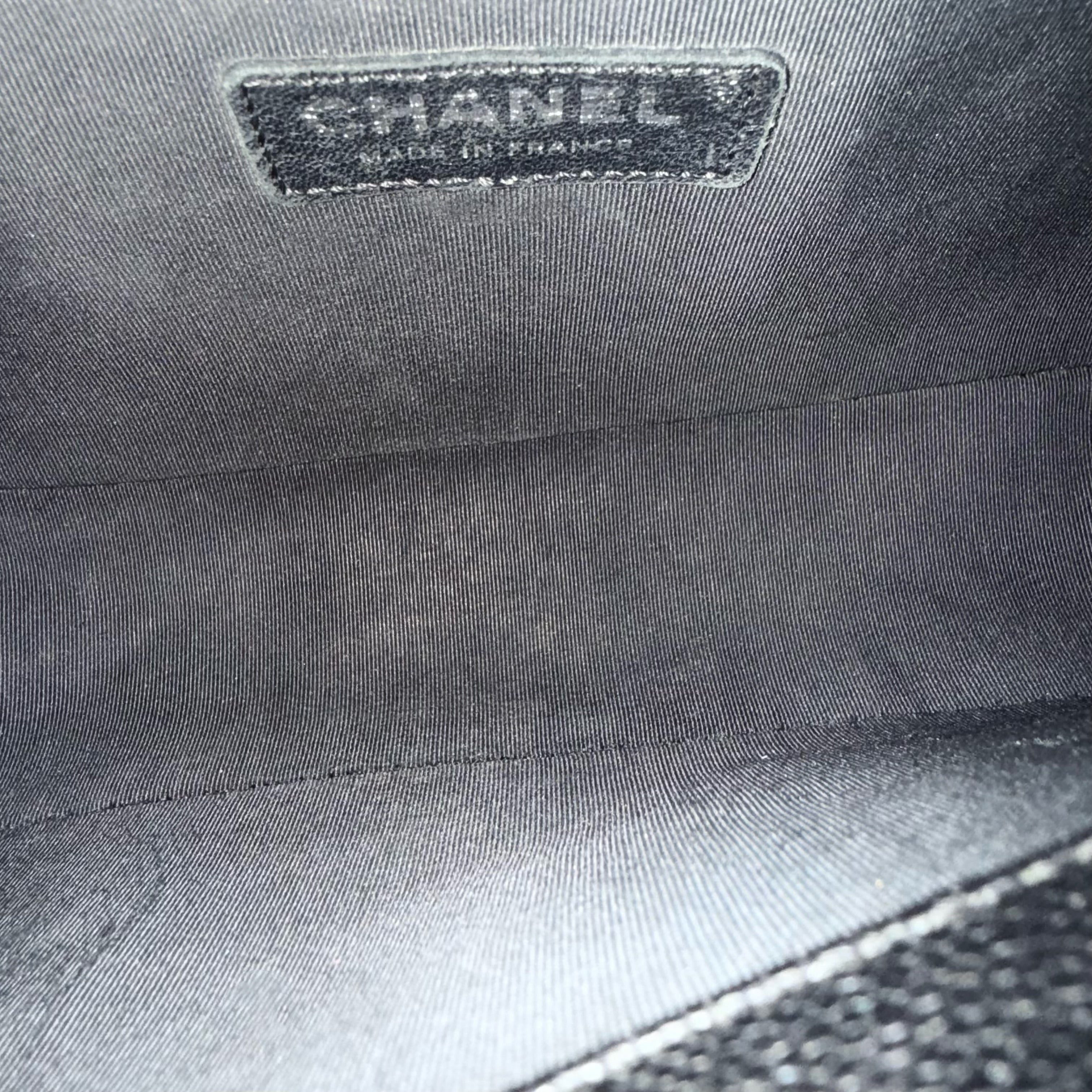 Chanel Boy Medium - Caviar Quilted Grained Calfskin Black Ruthenium Silver Hardware Series 23
