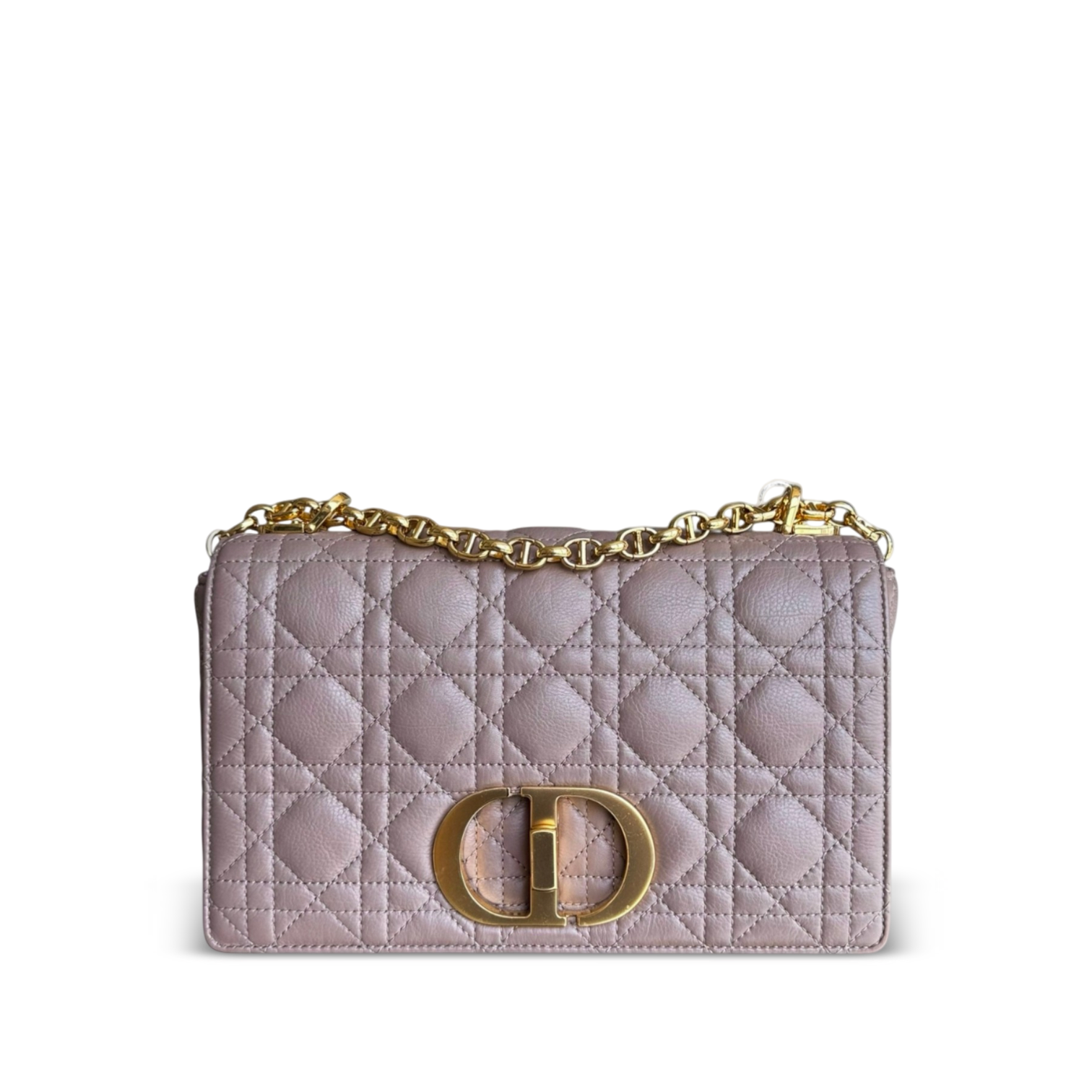 Dior Caro Medium - 25CM Cannage Calfskin Milktea Blush Gold Hardware