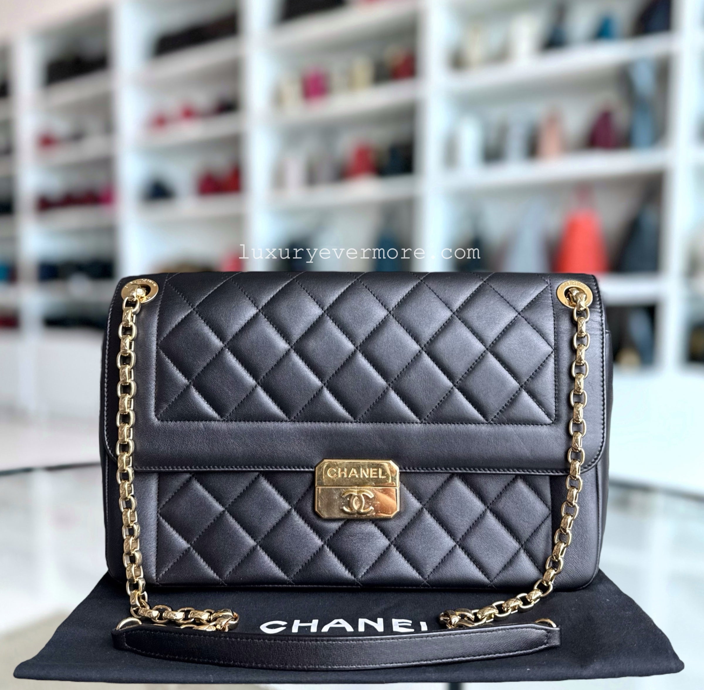 Chanel Chic With Me Flap - Seasonal Flap Black Lambskin Large Gold Hardware Series 18