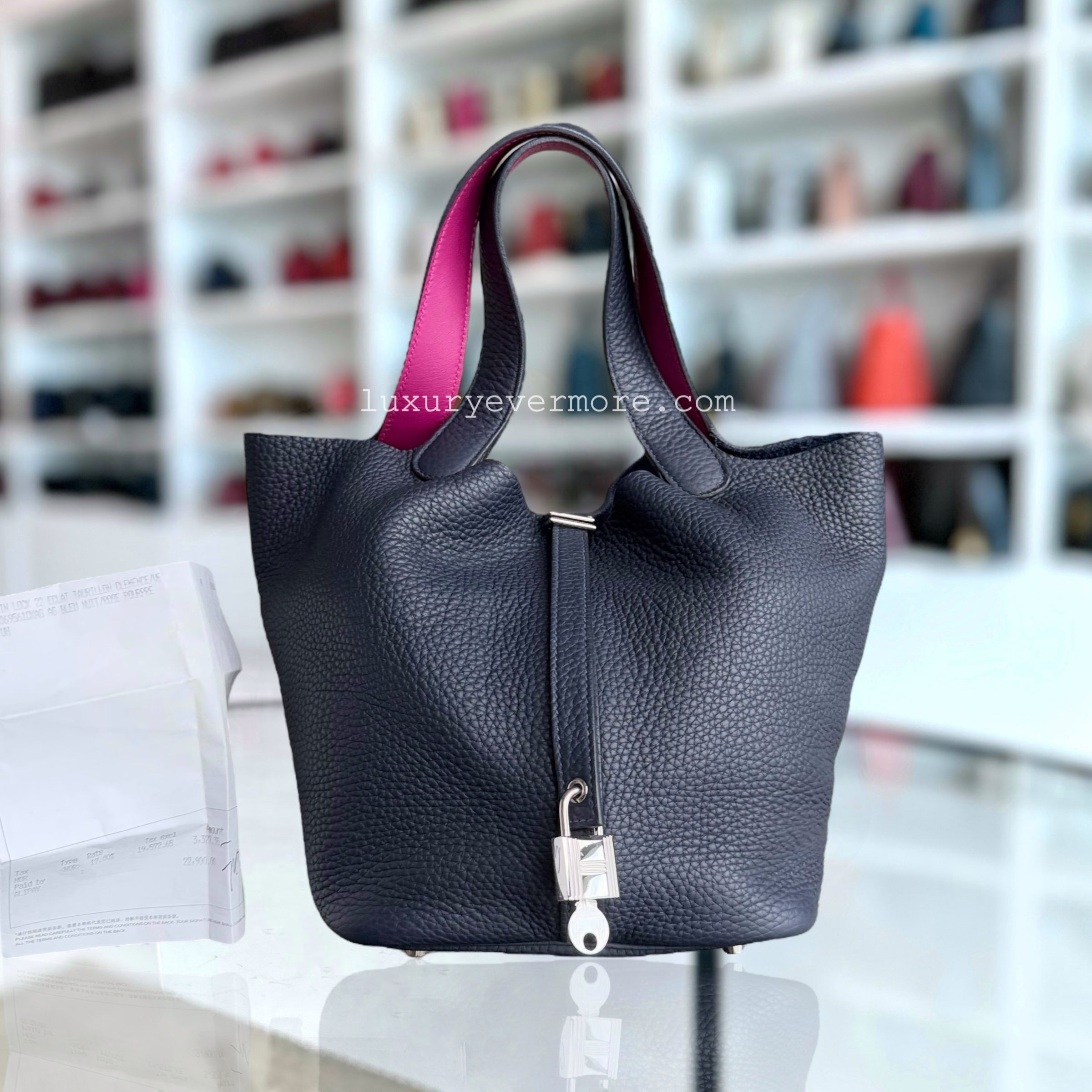 Hermes Picotin 22 - Lock TC Clement Midnight Blue Palladium Silver Hardware