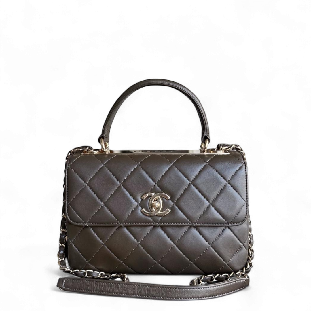 Chanel Trendy CC Small - Quilted Lambskin Brown Gold Hardware