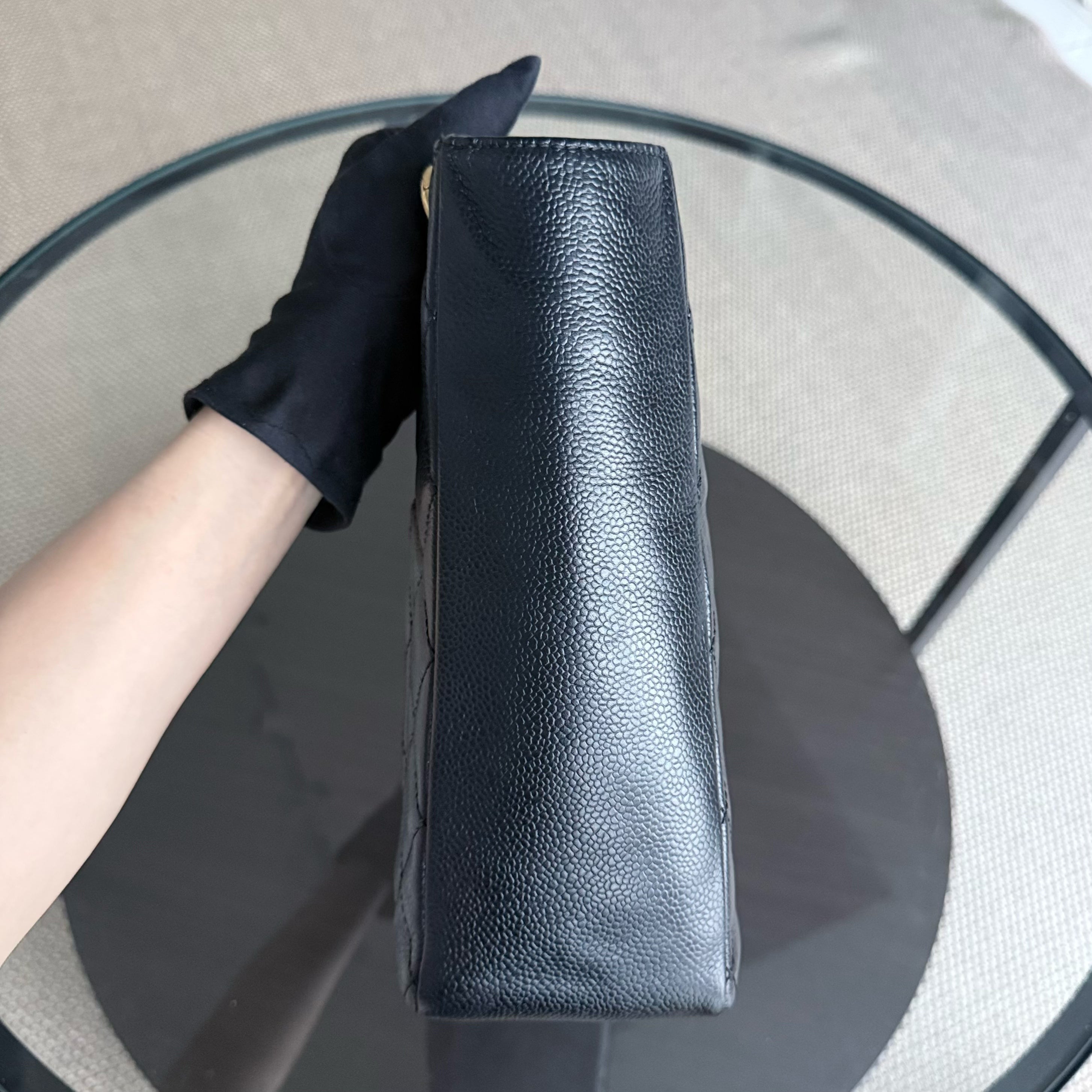 Chanel PST Petite Shopping Tote - Caviar Quilted Grained Calfskin Black Gold Hardware Series 11