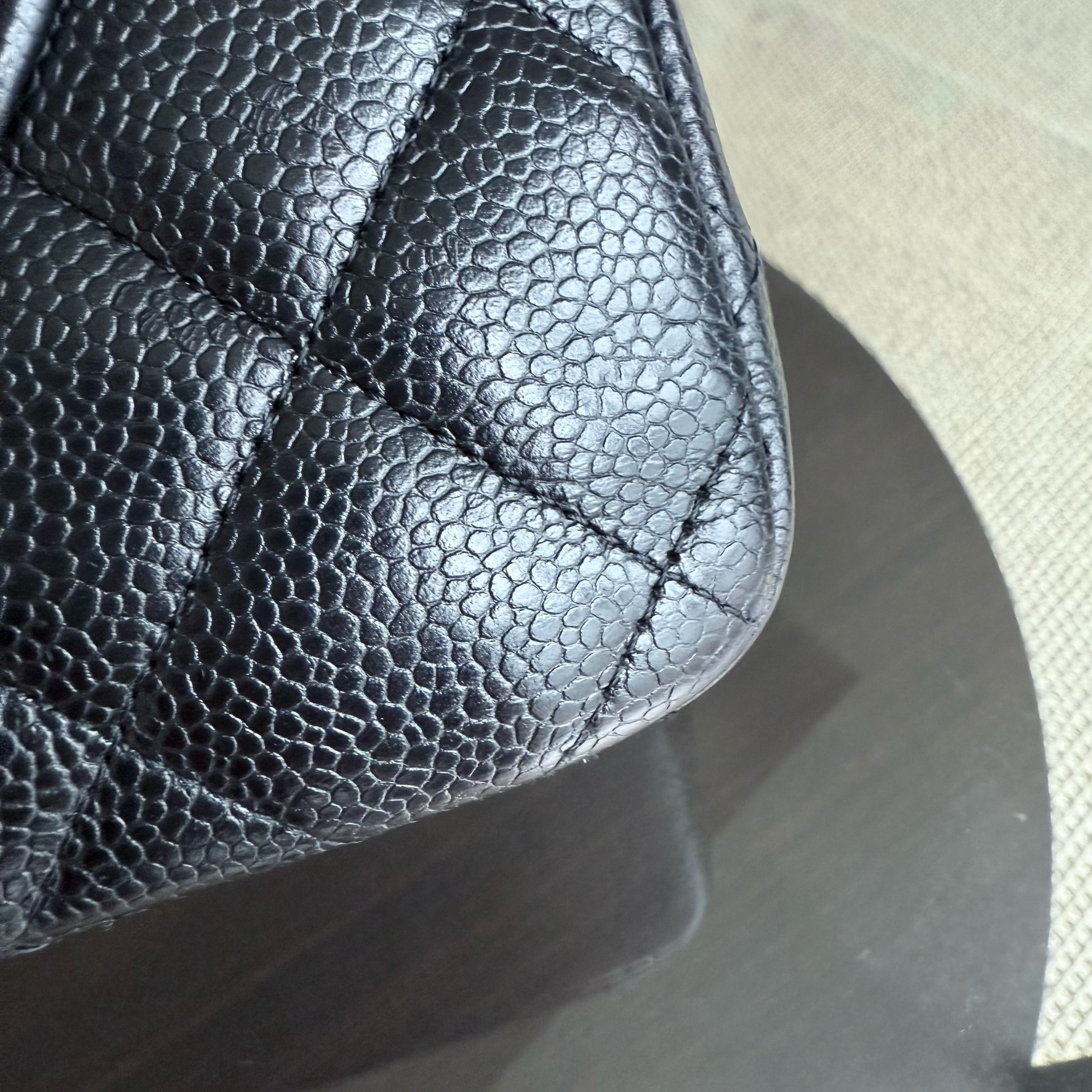 Chanel Classic Flap Jumbo - Caviar Double Flap 30CM Quilted Black Gold Hardware Series 15