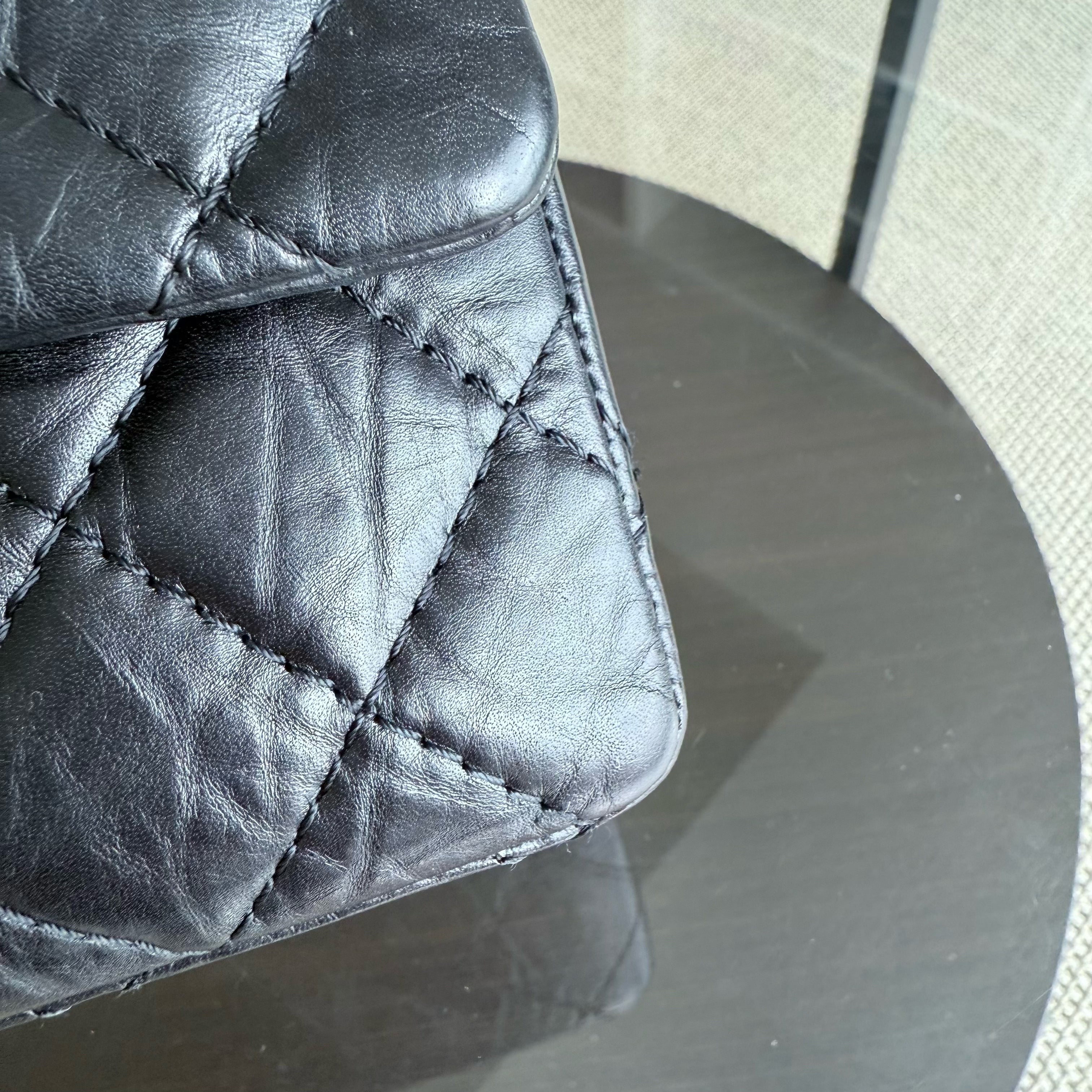 Chanel 2.55 Reissue 226 - 28CM Quilted Aged Calfskin Black Aged Gold Hardware Series 14