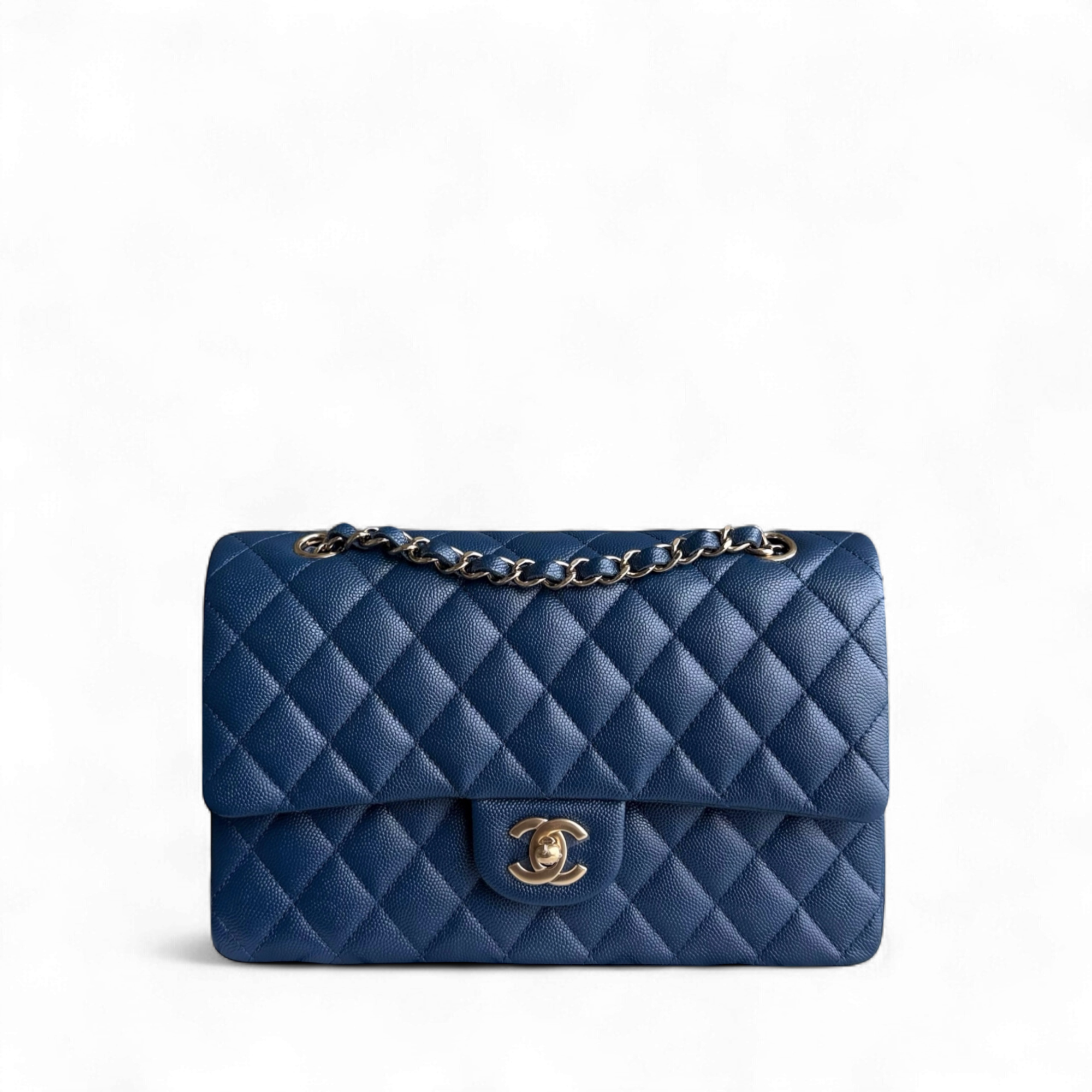 Chanel Classic Flap Medium - Caviar 25CM Quilted Dark Blue Gold Hardware Series 26