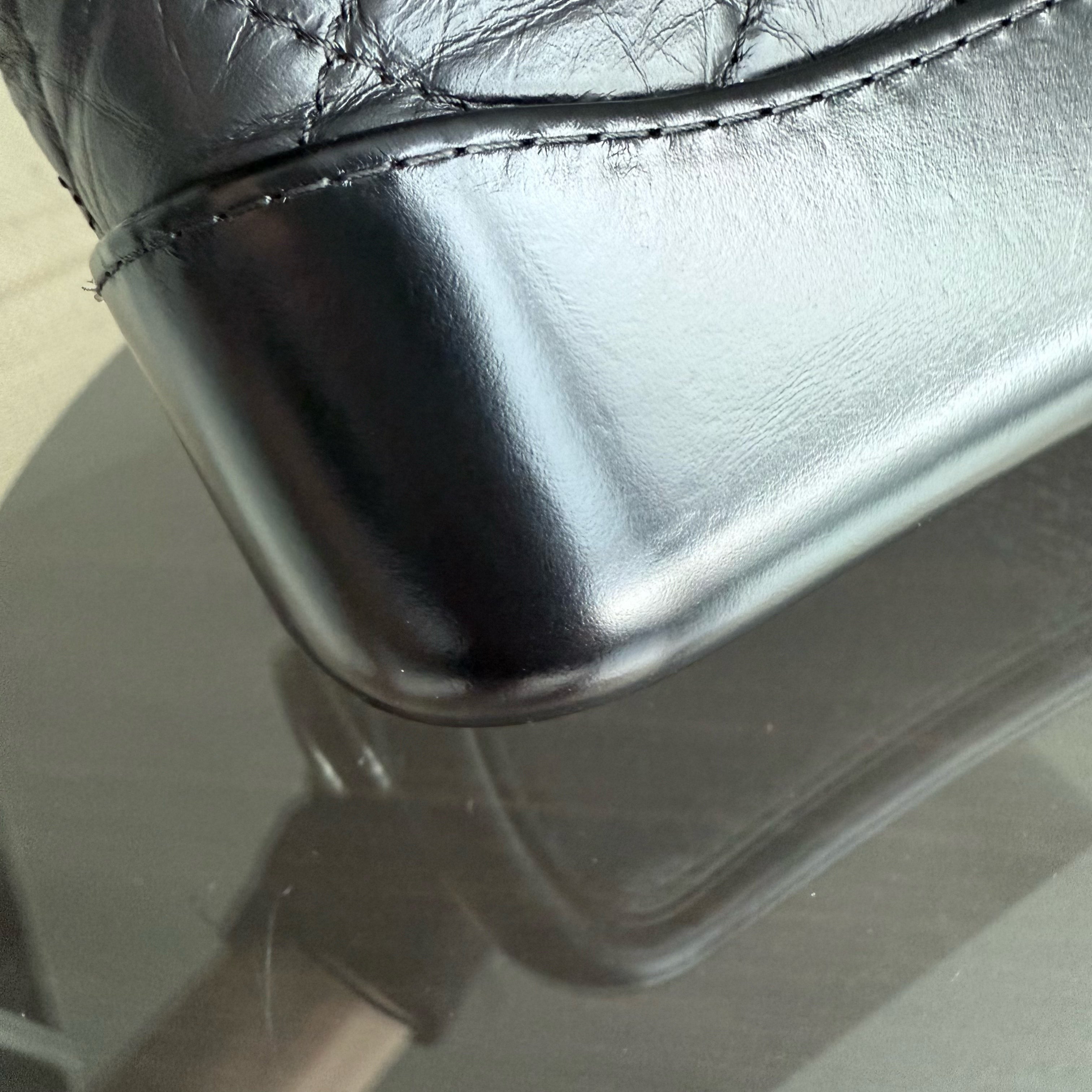 Chanel Gabrielle Small - Quilted Aged Calfskin Black Two-tone Gold Hardware