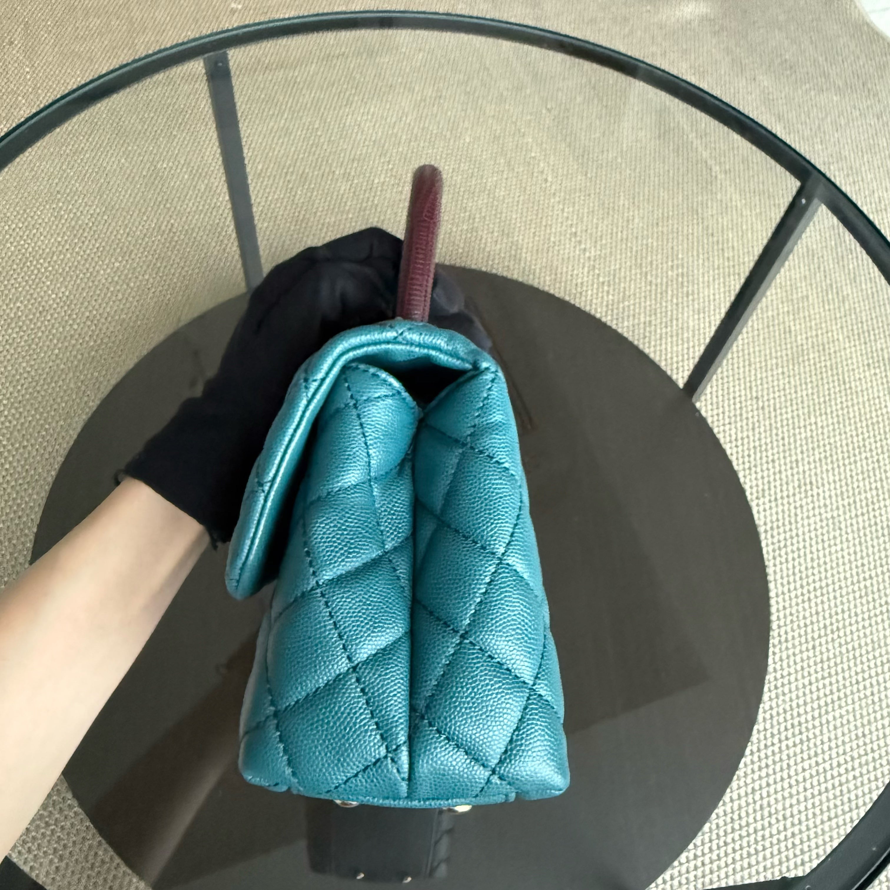 Chanel Coco Handle Small - Caviar Quilted Blue Gold Hardware Series 28