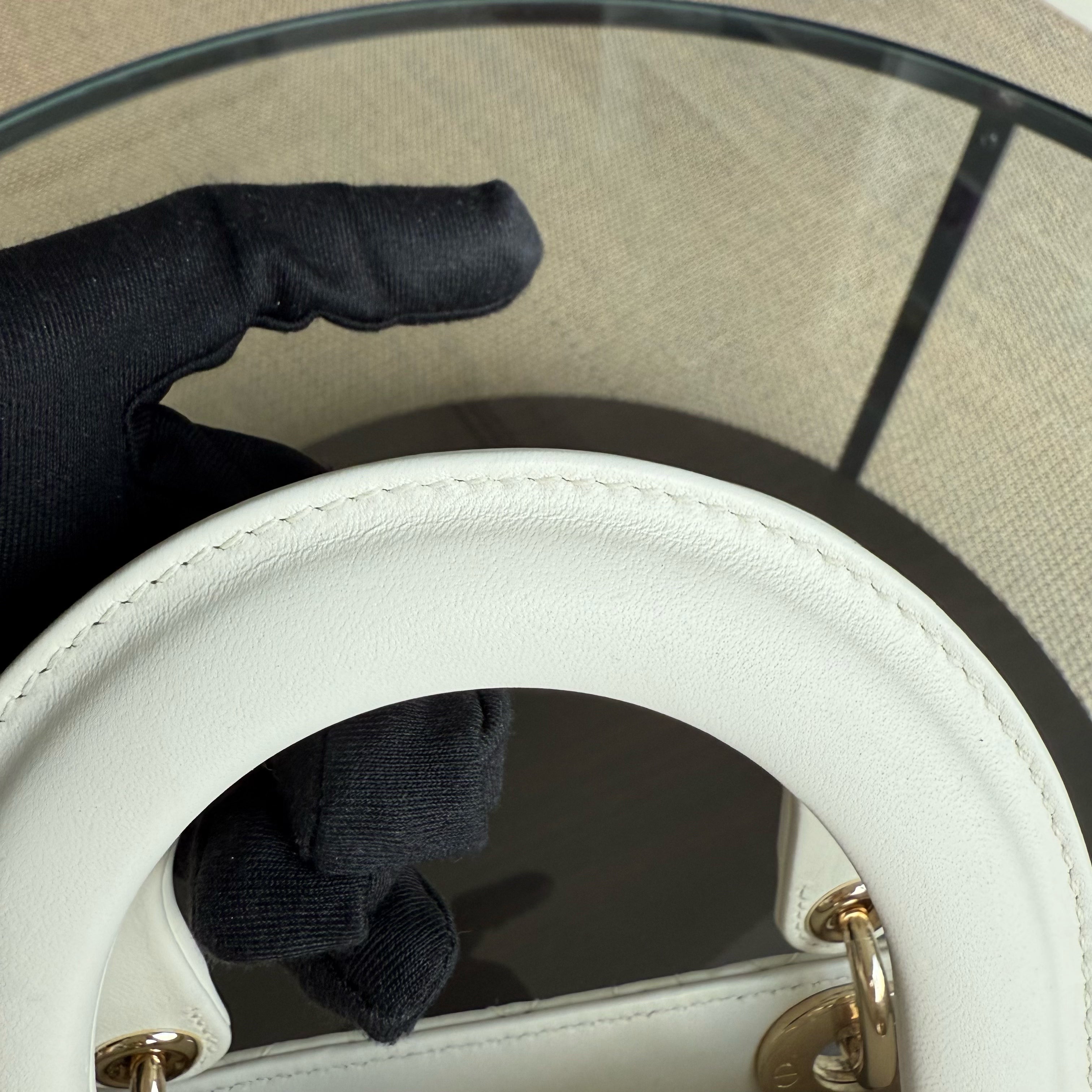 Dior Lady Small MyABC - Cannage Lambskin White Gold Hardware ABC