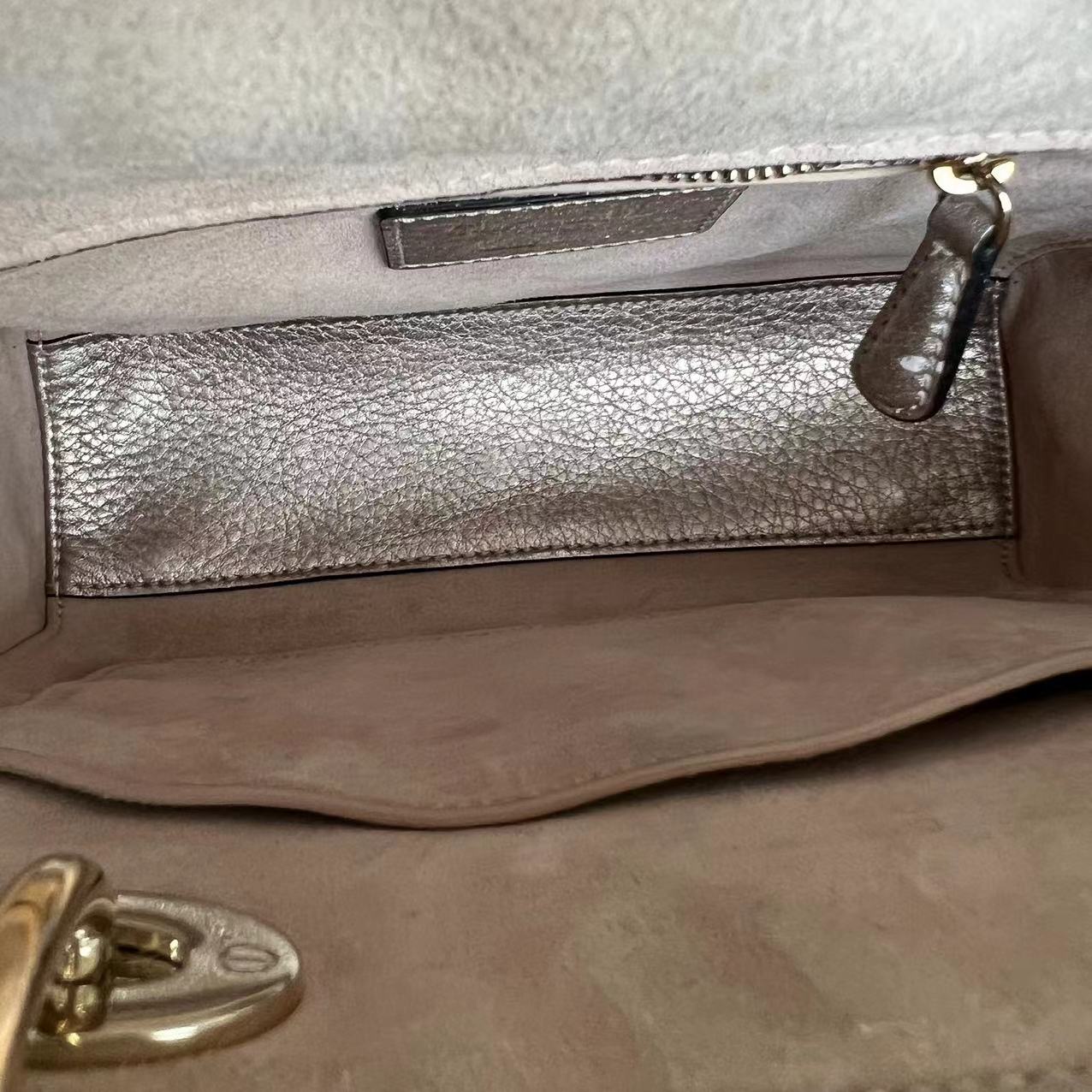 Dior Lady Small - Cannaga Calfskin Metallic Rose Gold Golden Hardware