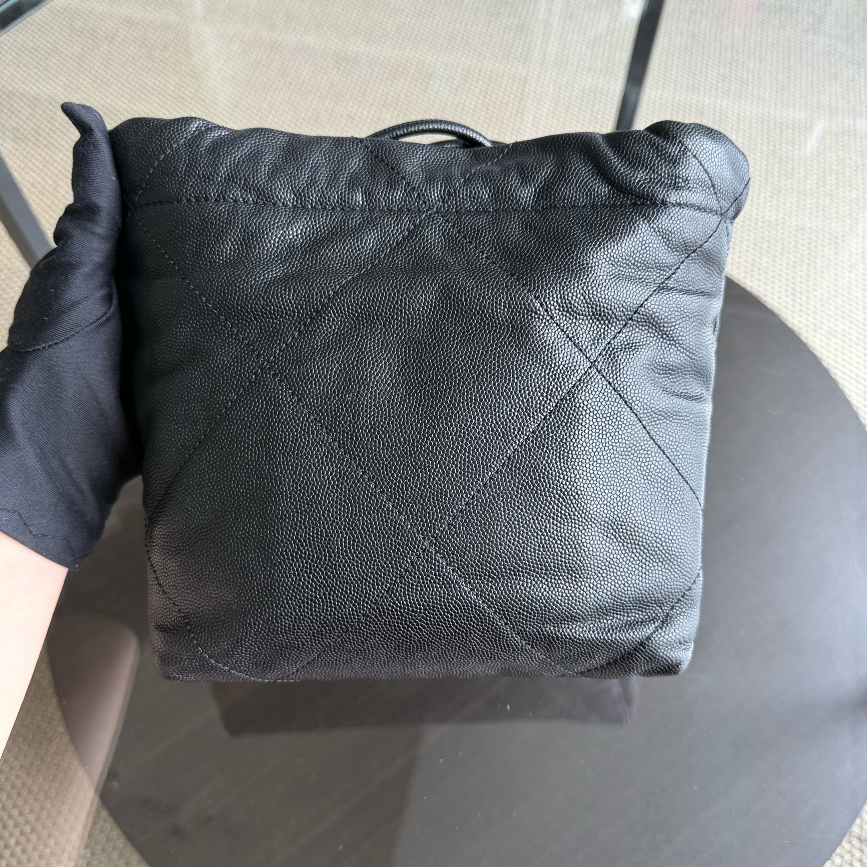 Chanel C22 Mini 22 Bag - Caviar Quilted Calfskin Crossbody Bag Gold Hardware Microchip