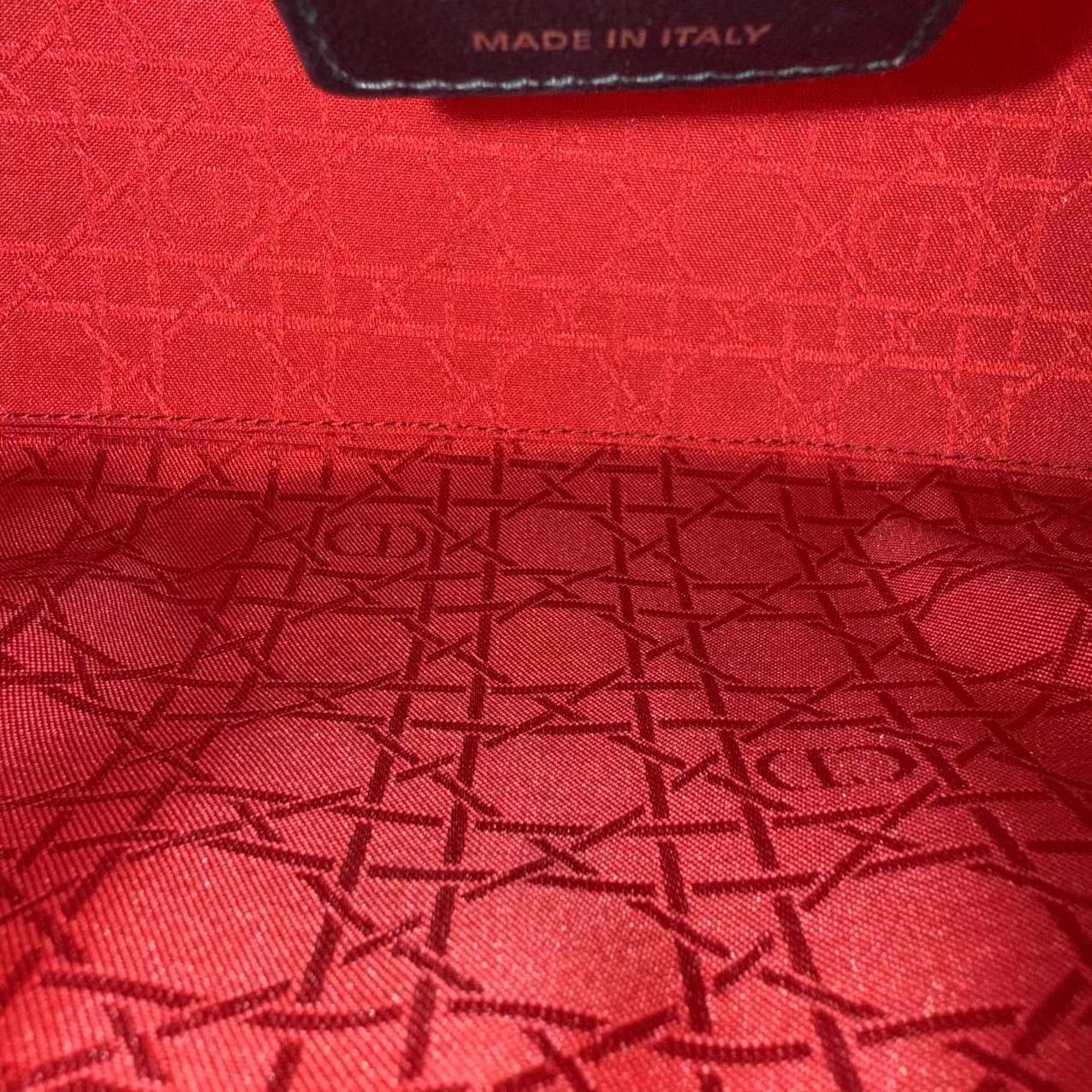 Dior Lady Medium Cannage Lambskin Black Golden Hardware
