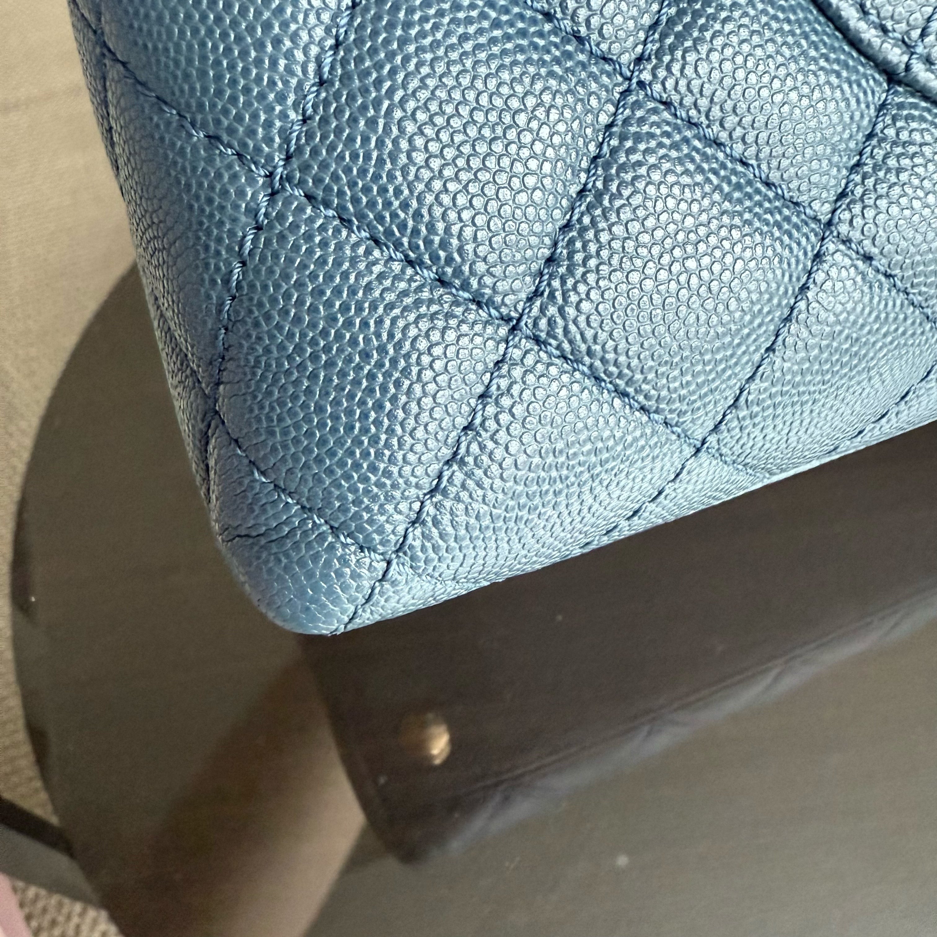 Chanel Coco Handle Medium - Caviar Quilted Blue Grained Calfskin Gold Hardware Series 24