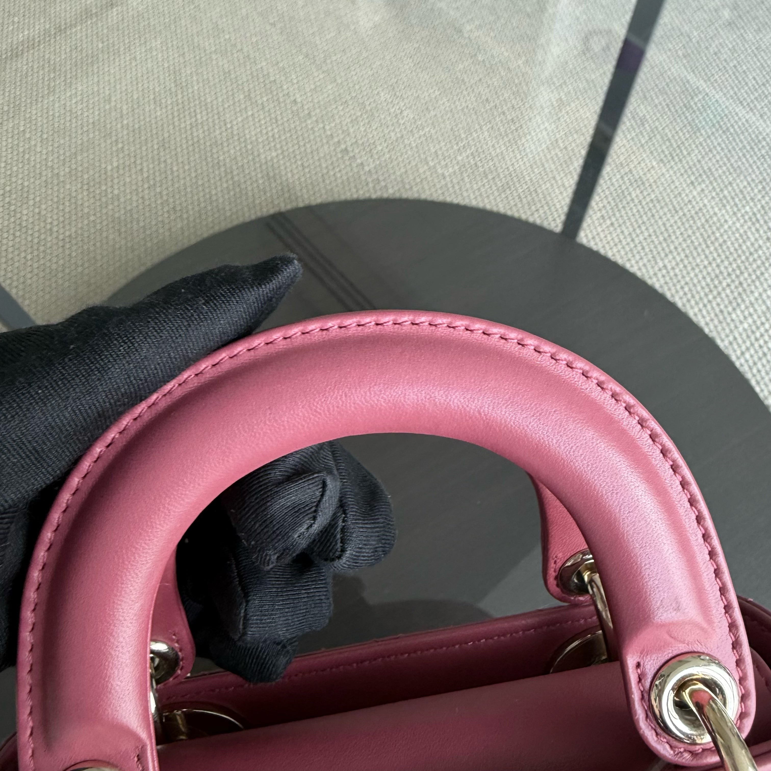 Dior Lady Mini - New Version All Pink Cannage Flap Bag Gold Hardware