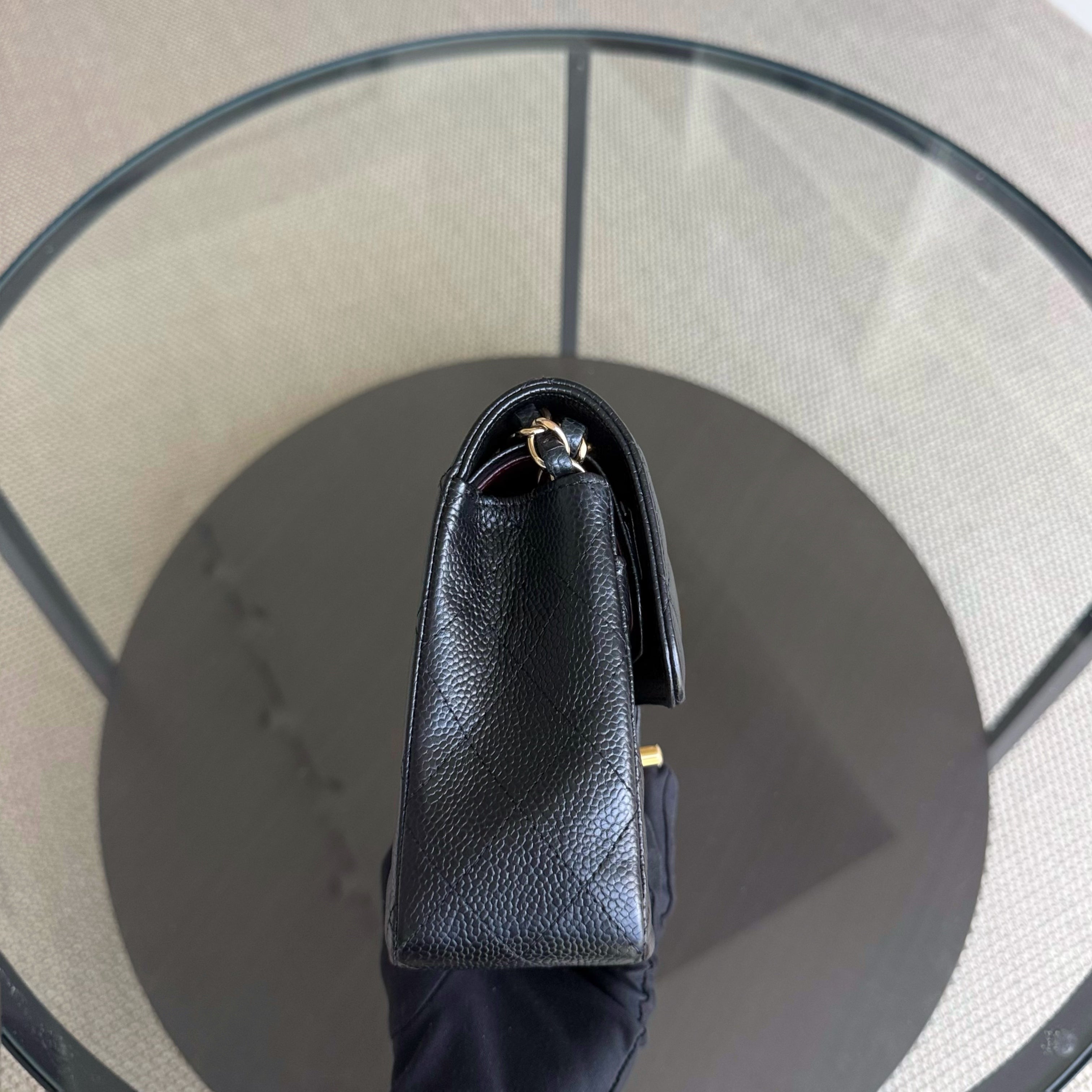 Chanel Classic Flap Small - Caviar 23CM Quilted Grained Calfskin Black Gold Hardware Series 27