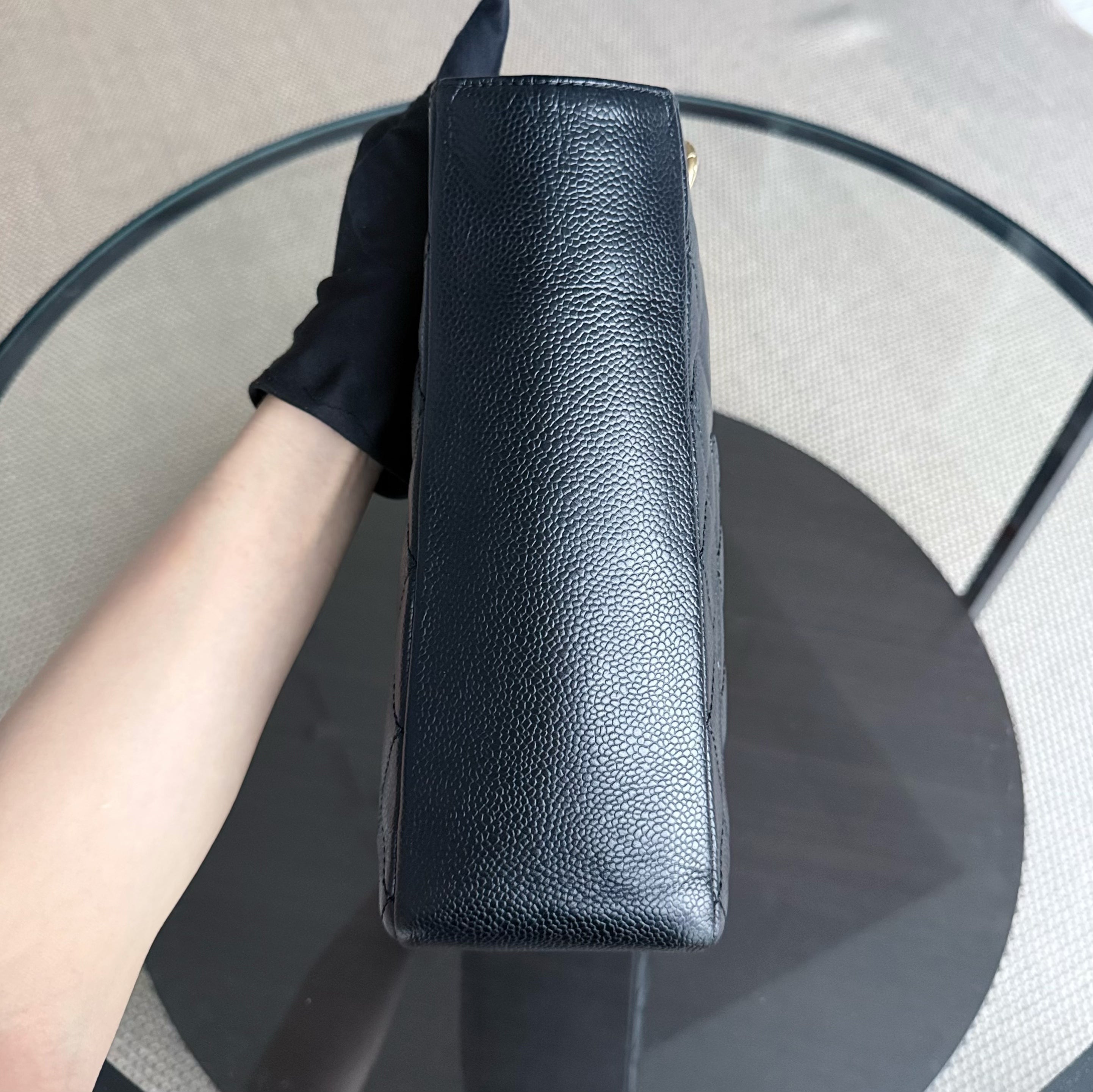 Chanel PST Petite Shopping Tote - Caviar Quilted Grained Calfskin Black Gold Hardware Series 11