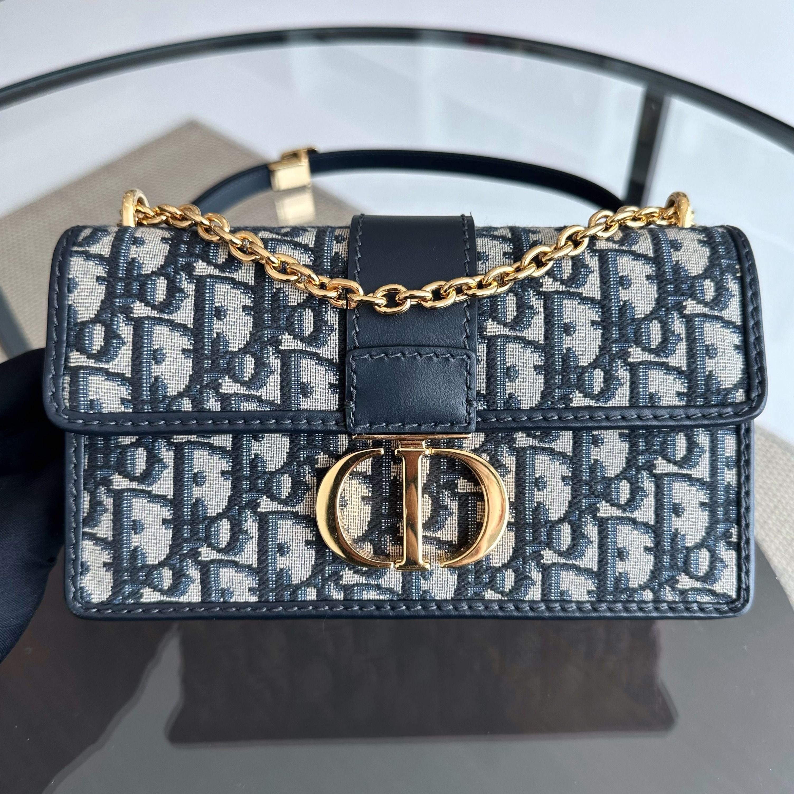 *2024 Receipt, Full Set* Dior Montaigne 30 East West Oblique Monogram Shoulder Bag GHW - Luxury Evermore