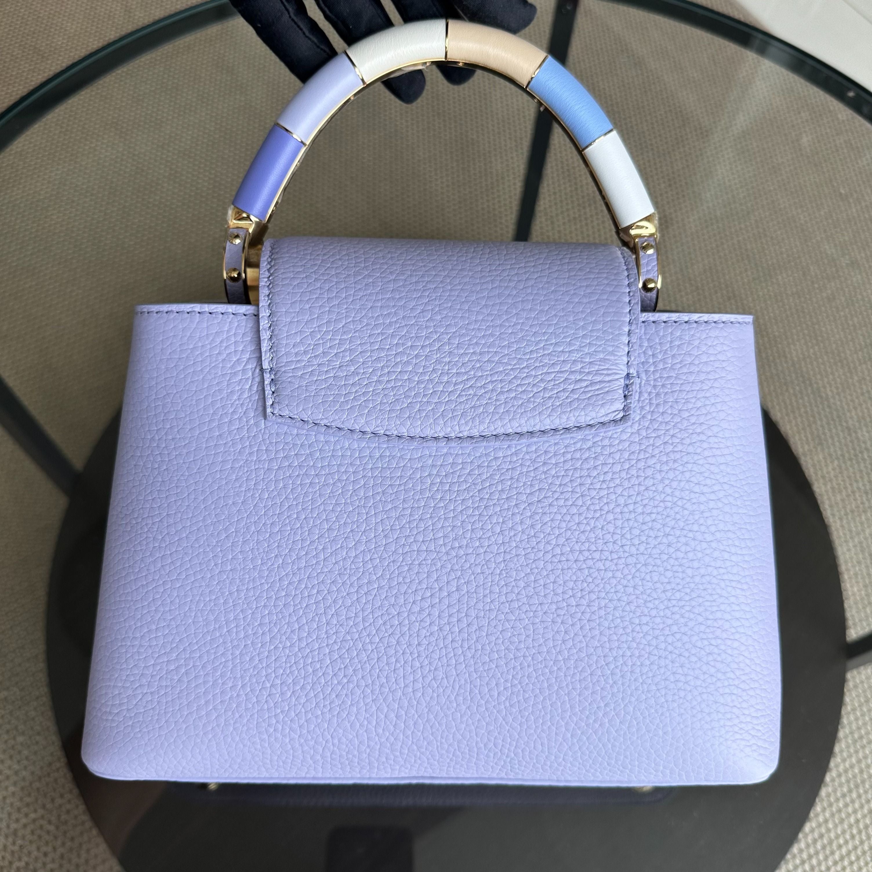 *2024 Receipt Full Set* LV Capucines BB Taurillon Leather Calfskin RFID Light Purple Louis Vuitton - Luxury Evermore