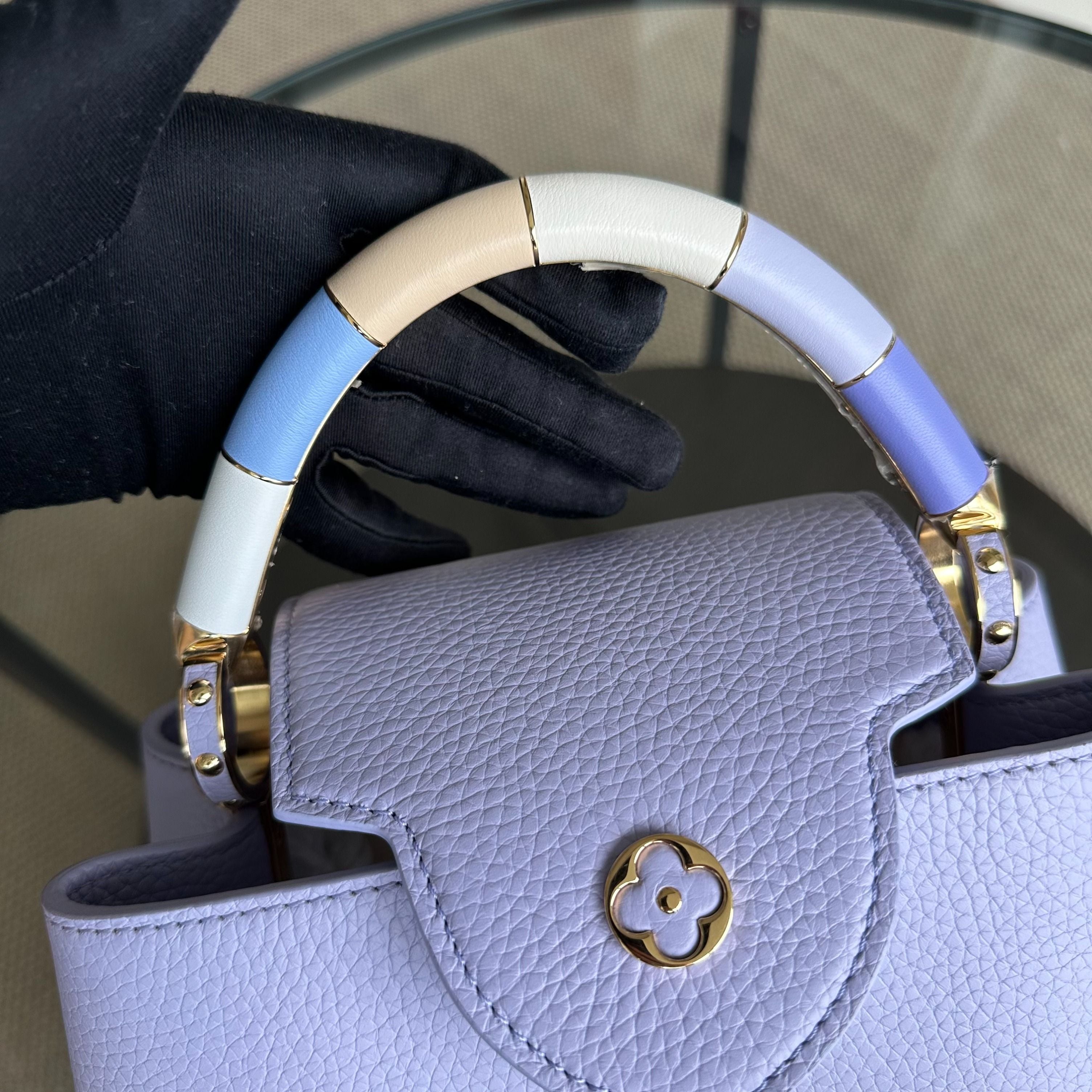 *2024 Receipt Full Set* LV Capucines BB Taurillon Leather Calfskin RFID Light Purple Louis Vuitton - Luxury Evermore