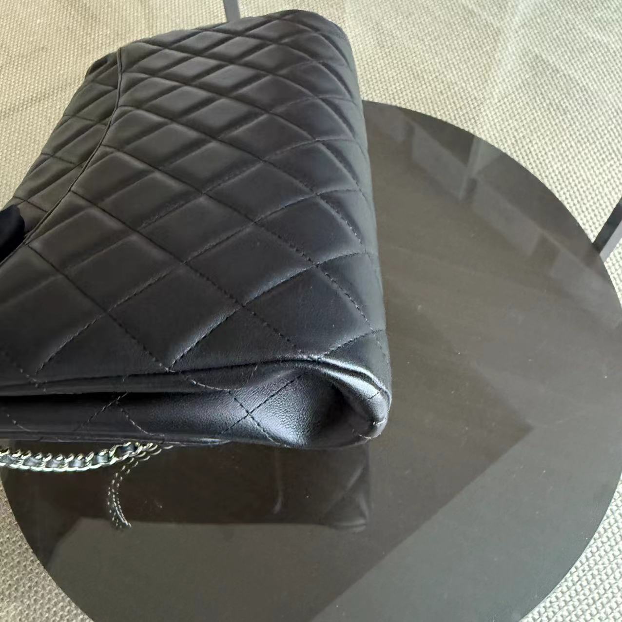 Chanel Timeless Flap - Single Flap Clutch Quilted Lambskin Black Silver Hardware Series 17