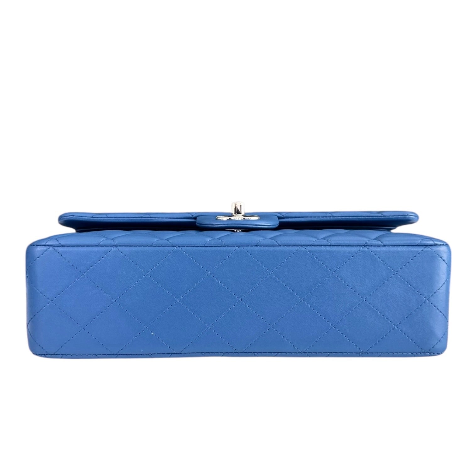Chanel Classic Flap Medium - 25CM Quilted Lambskin Blue Silver Hardware Series 22