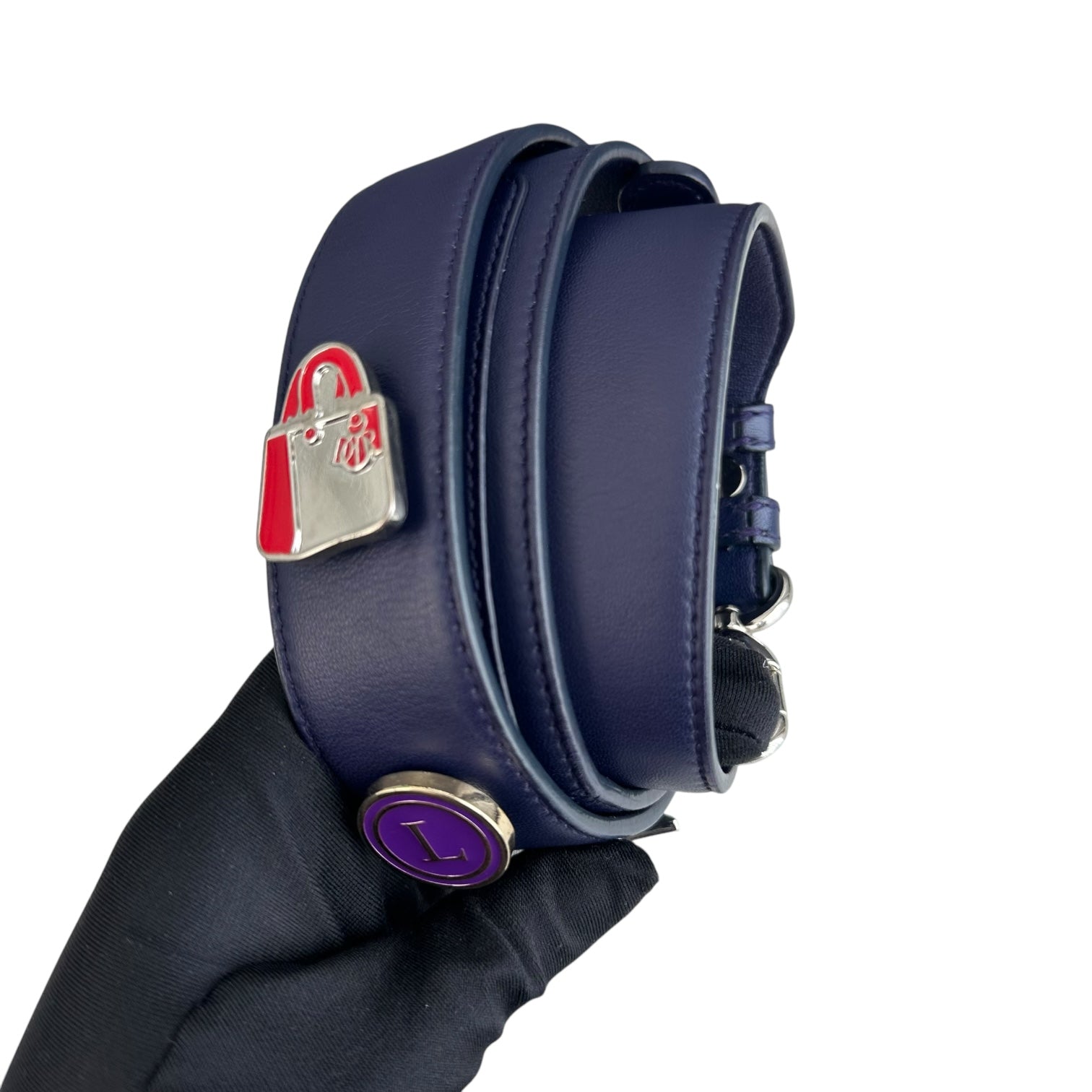 Dior Lady Small - Cannage Lambskin Dark Blue Silver Hardware