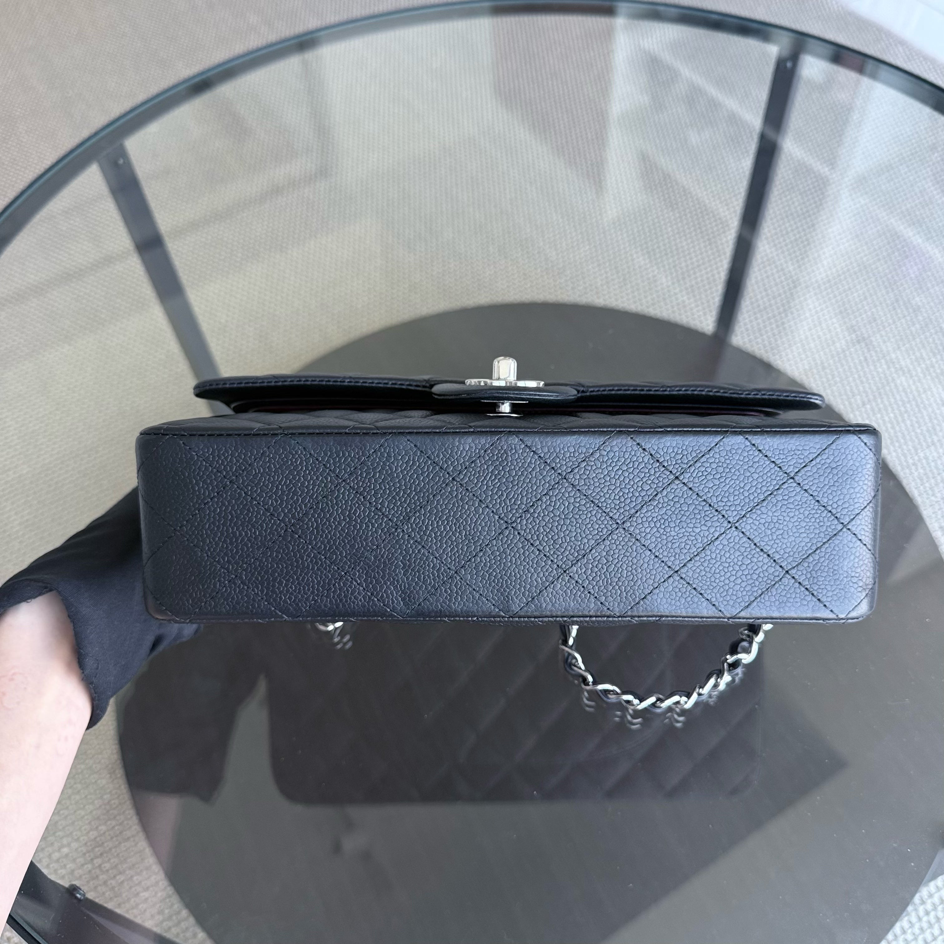 Chanel Classic Flap Medium - Caviar 25CM Quilted Black Silver Hardware Series 14