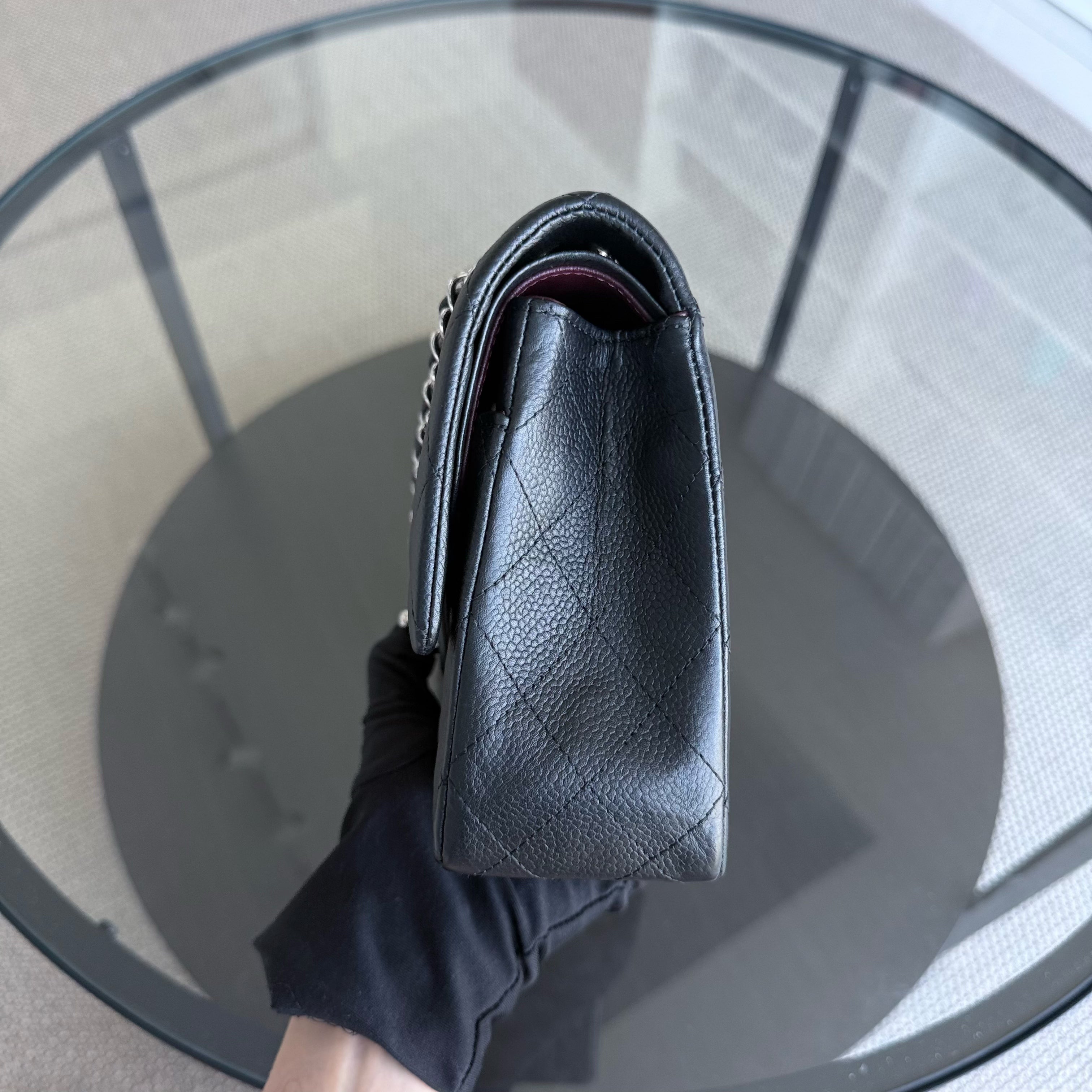 Chanel Classic Flap Medium - Caviar 25CM Quilted Black Silver Hardware Series 14