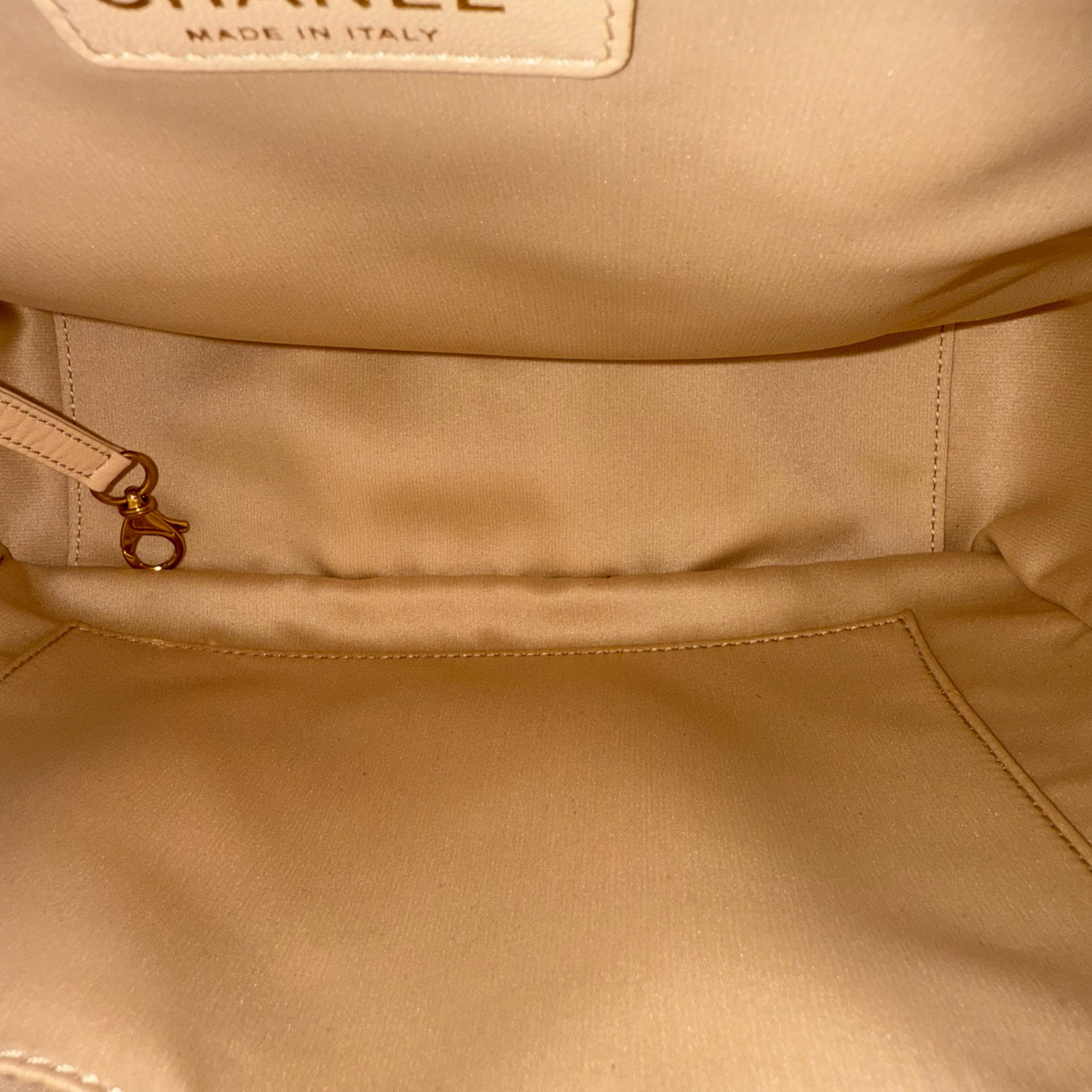 Chanel PST Petite Shopping Tote - Caviar Quilted Grained Calfskin Beige Gold Hardware Series 15