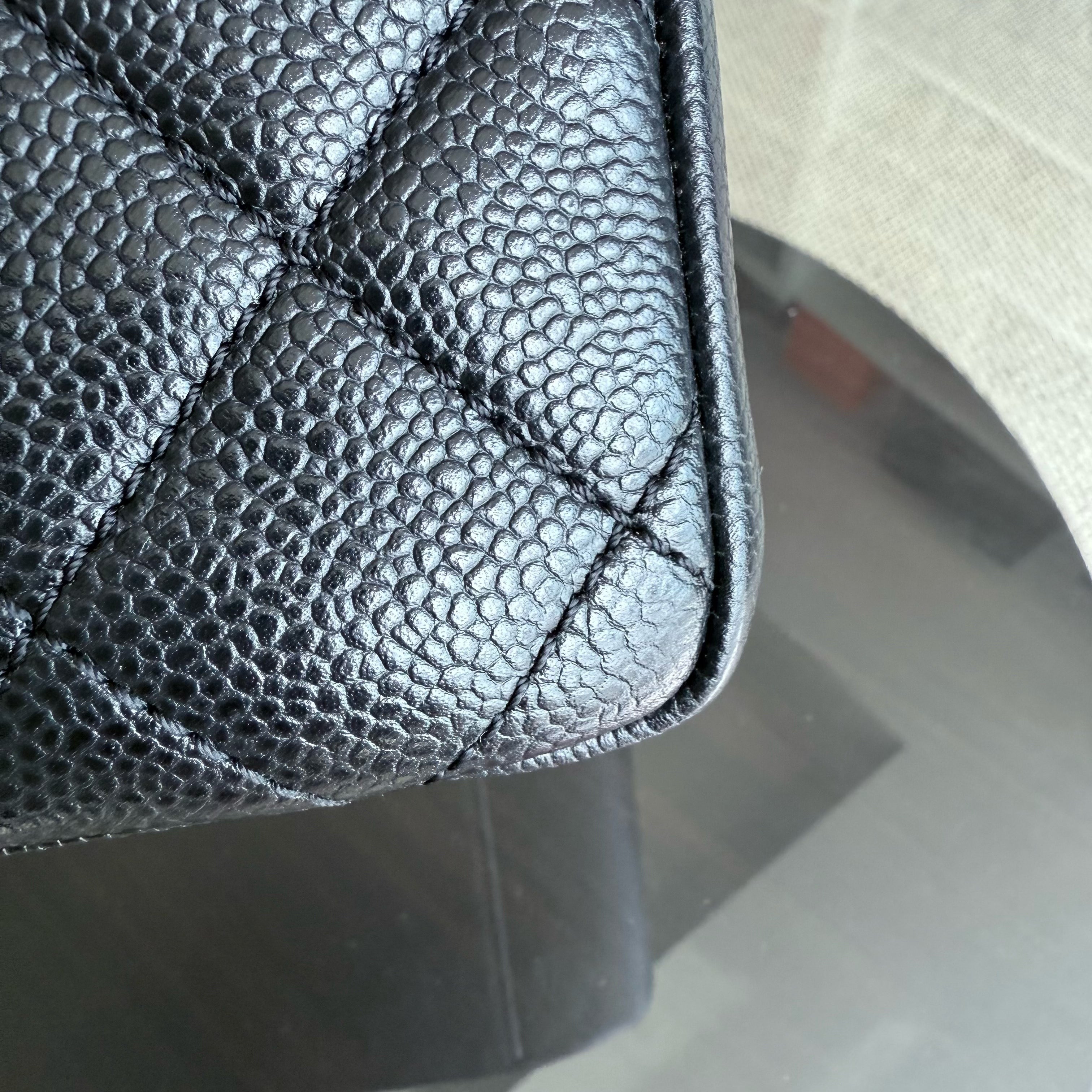 Chanel GST Grand Shopping Tote - Caviar Quilted Grained Calfskin Black Gold Hardware