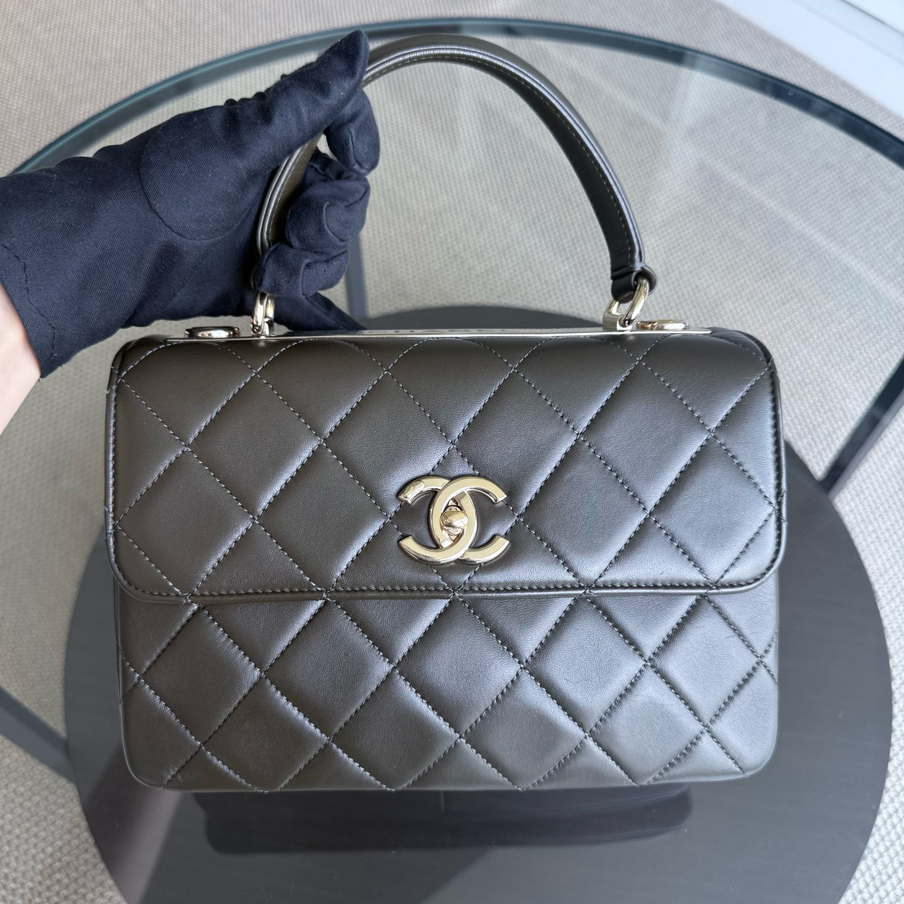 Chanel Trendy CC Small - Quilted Lambskin Brown Gold Hardware