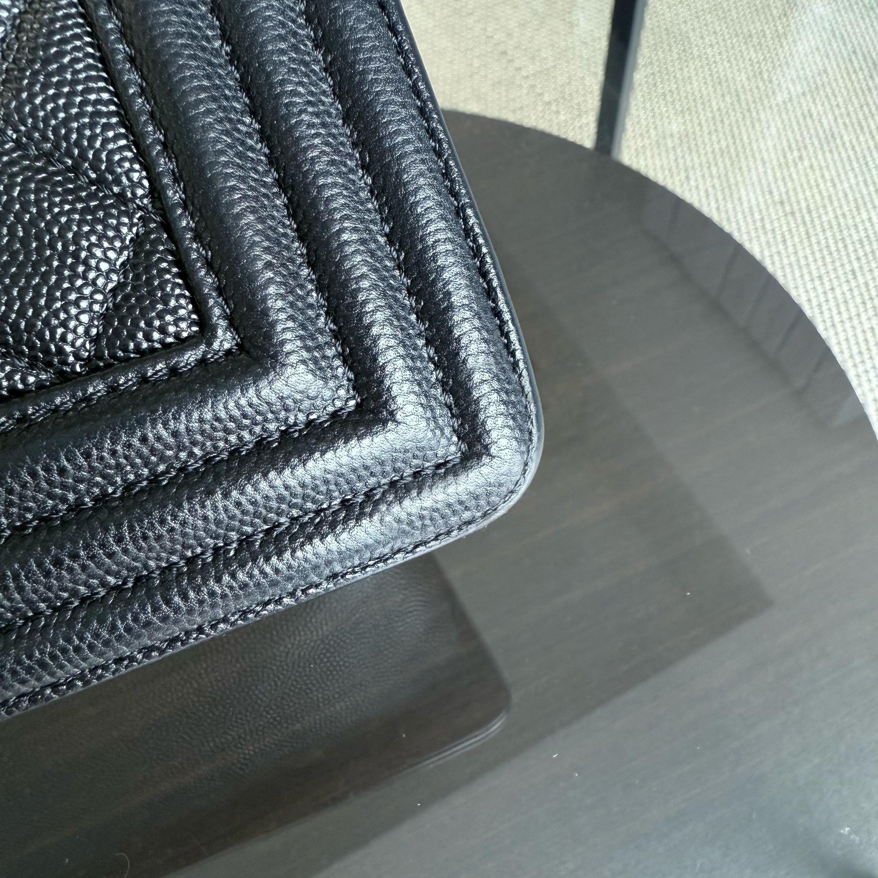 Chanel Boy Medium - Caviar Quilted Grained Calfskin Black Gold Hardware