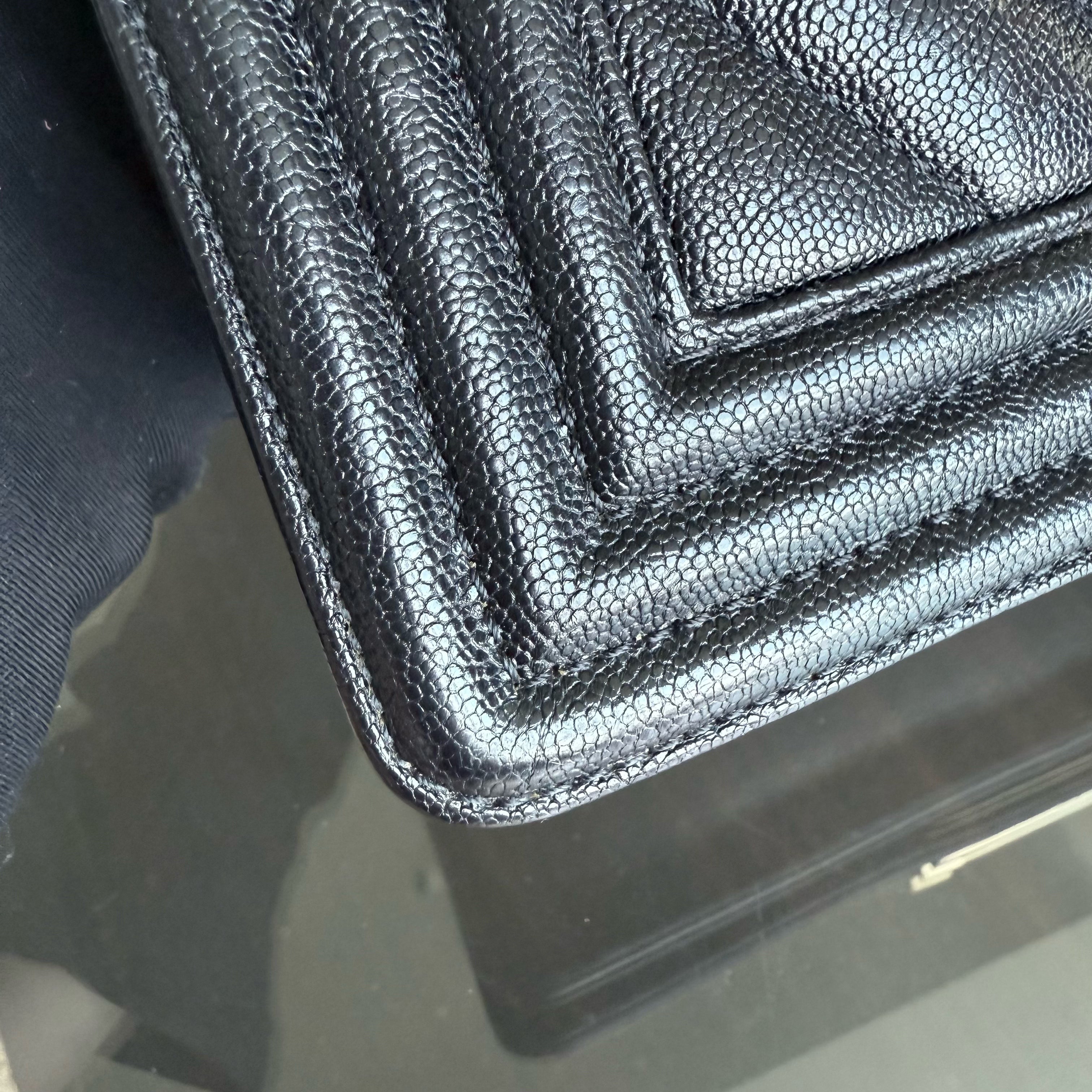 Chanel Boy Small - Caviar 20CM Quilted Grained Calfskin Black Gold Hardware Series 28