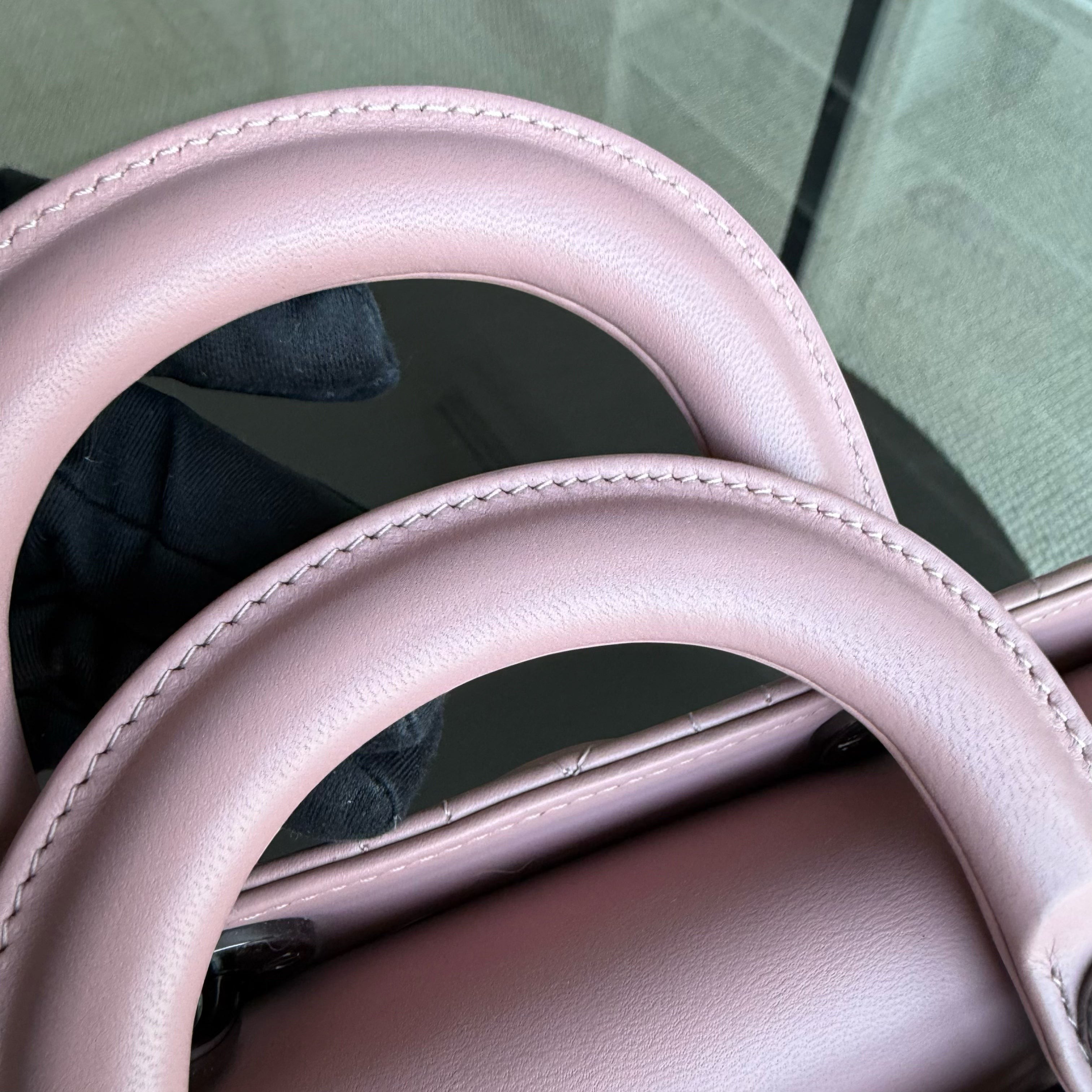 Dior Lady D-Joy Medium - Cannage Lambskin Sakura Pink Black Hardware