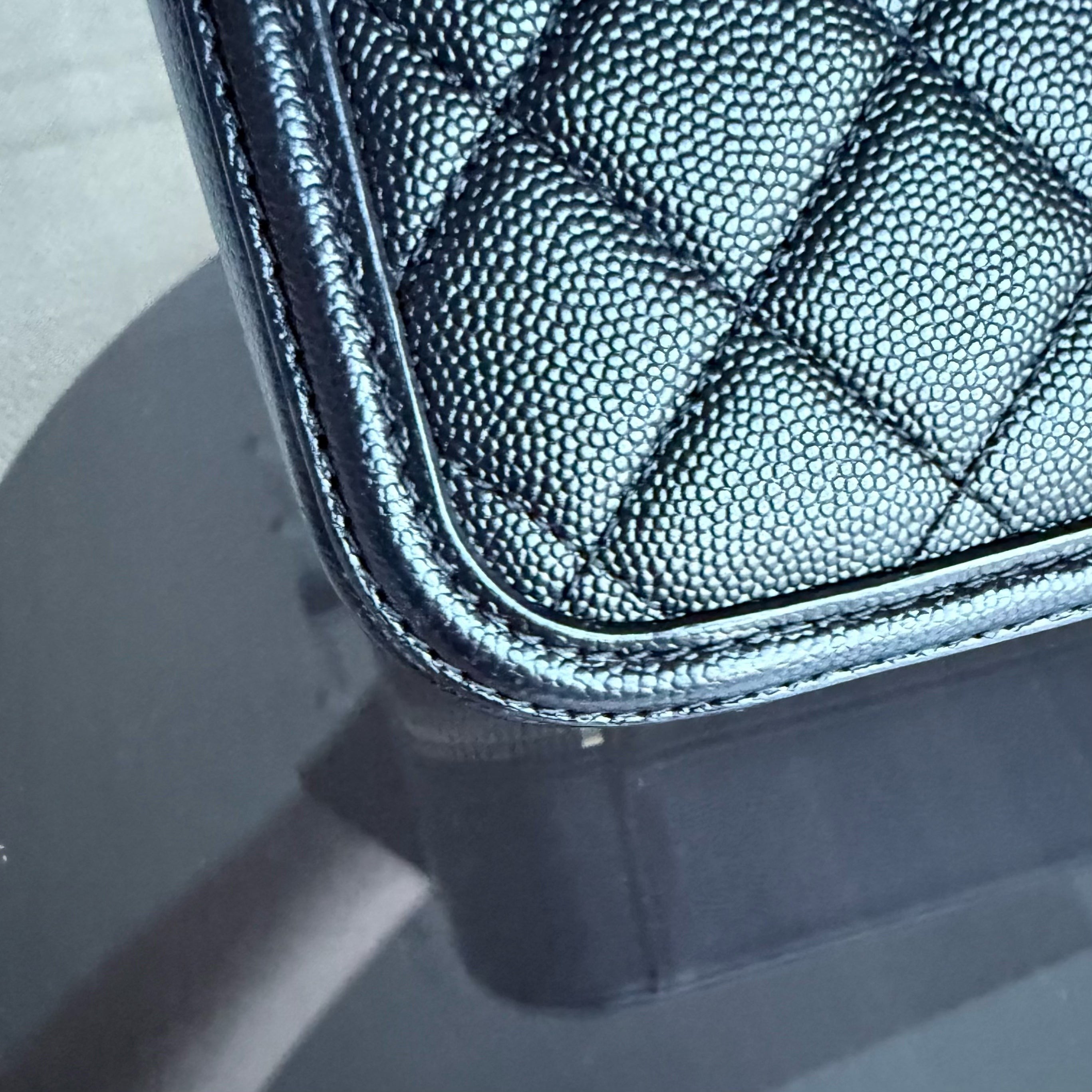 Chanel Filigree Vanity Case Medium - Caviar Quilted Grained Calfskin Black Gold Hardware