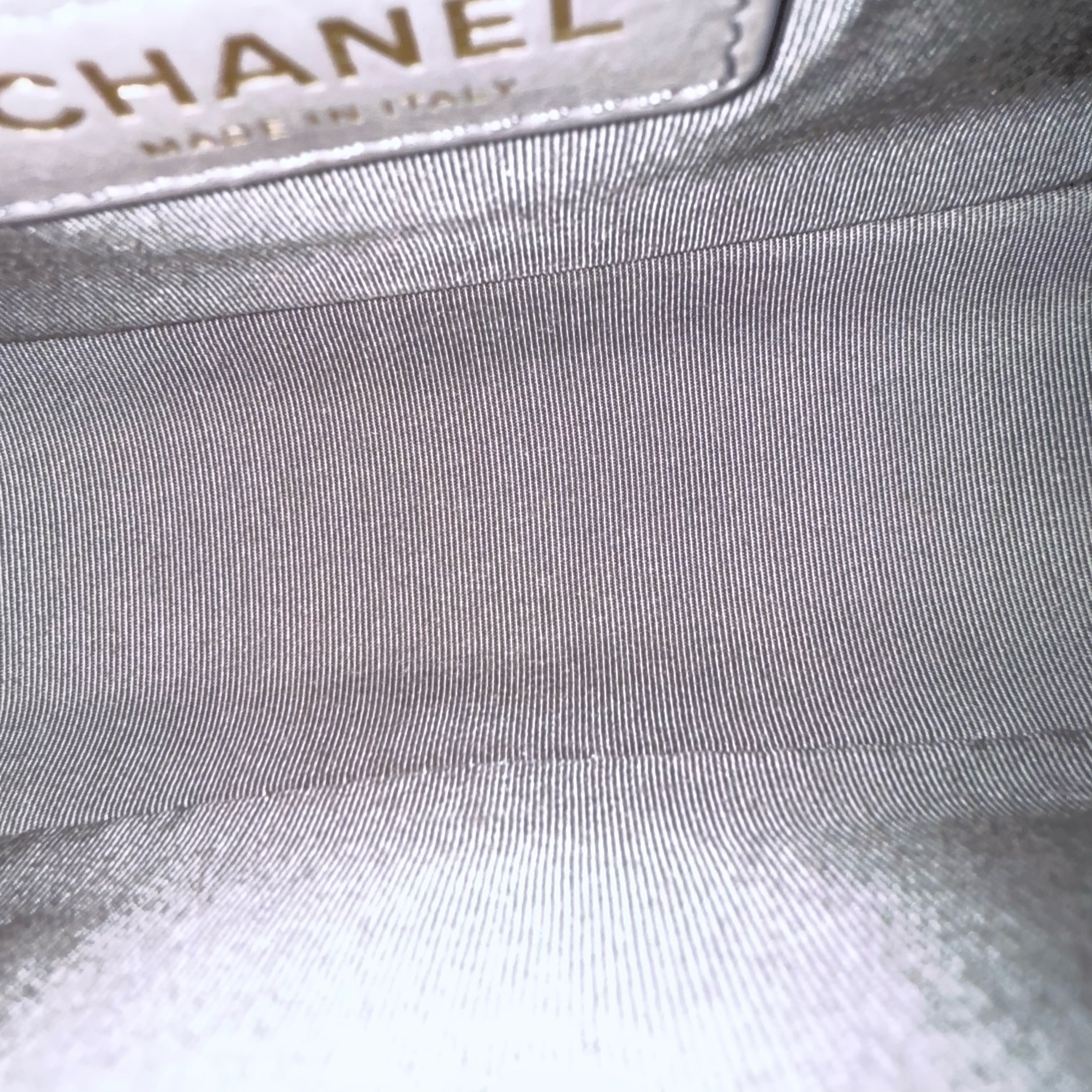 Chanel Boy Small - Caviar 20CM Quilted Grained Calfskin Grey Gray Gold Hardware Series 26