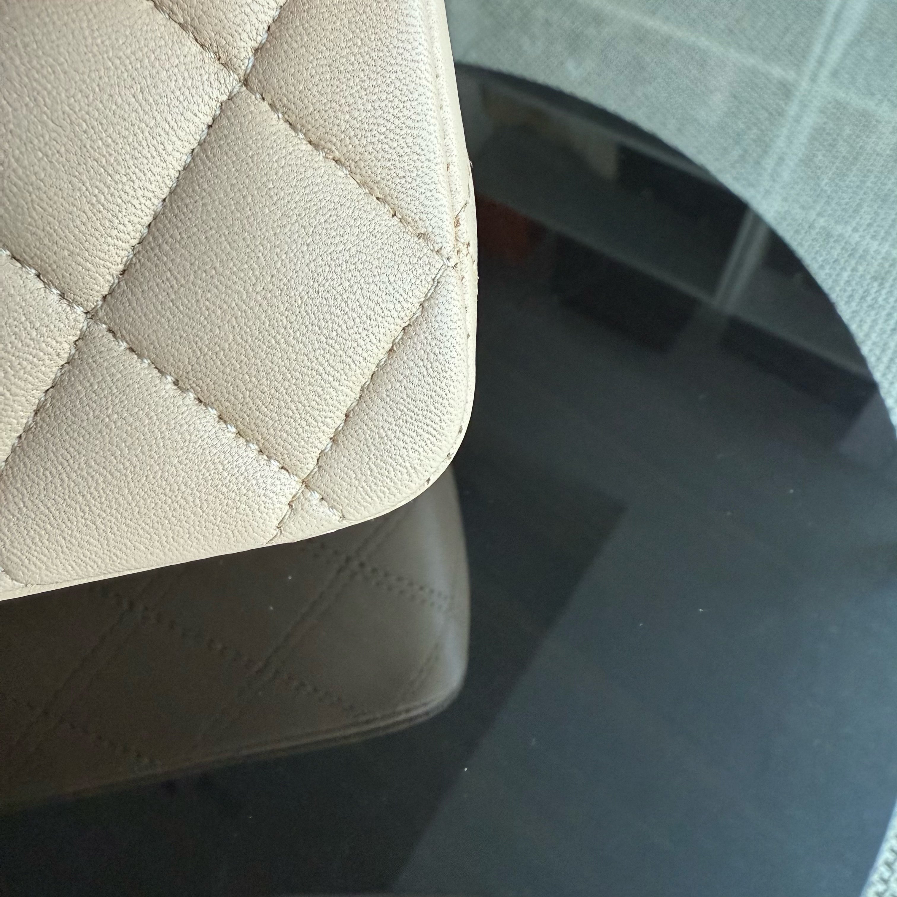 Chanel Classic Flap Medium - 25CM Quilted Lambskin Beige Gold Hardware Series 14