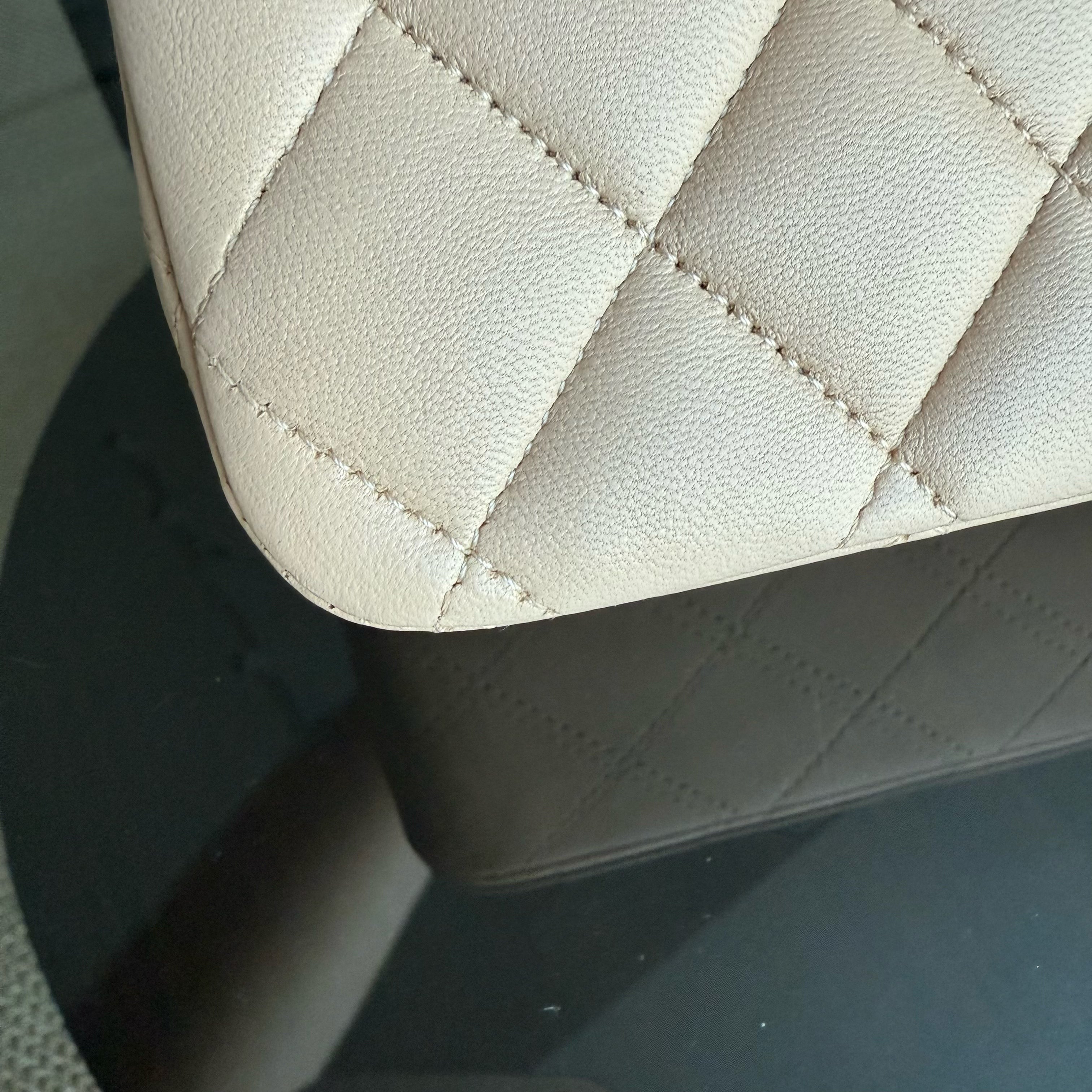 Chanel Classic Flap Medium - 25CM Quilted Lambskin Beige Gold Hardware Series 14