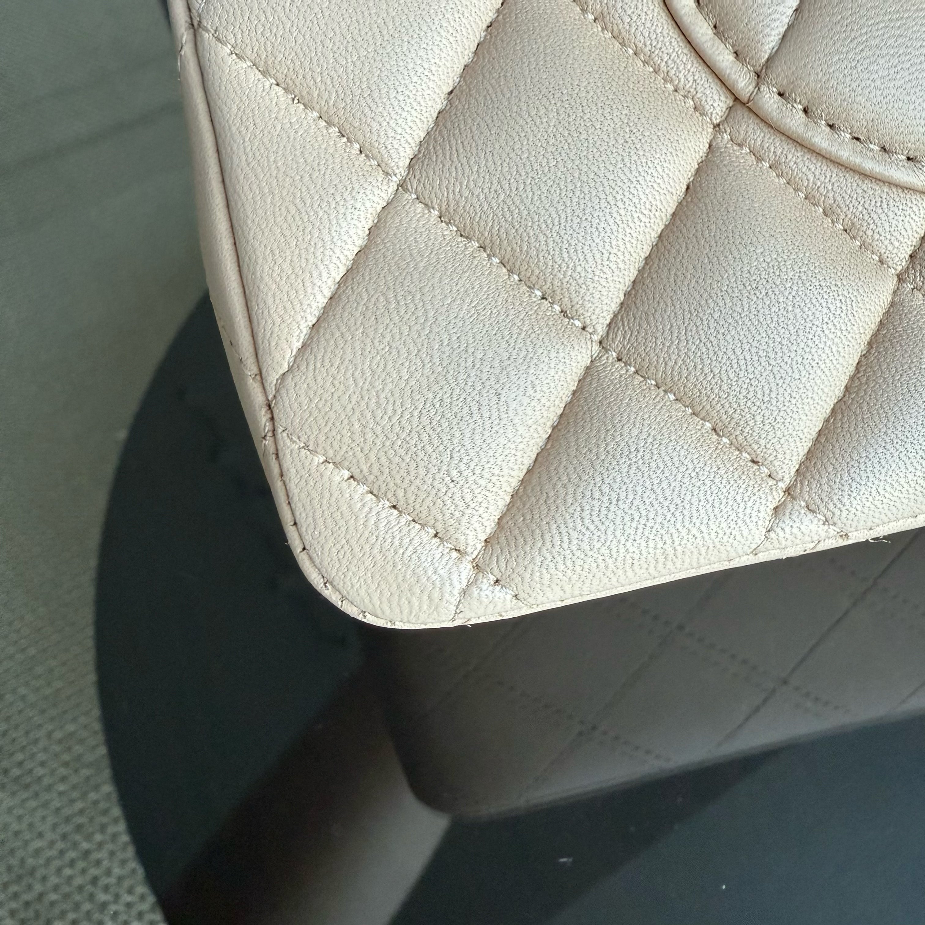 Chanel Classic Flap Medium - 25CM Quilted Lambskin Beige Gold Hardware Series 14