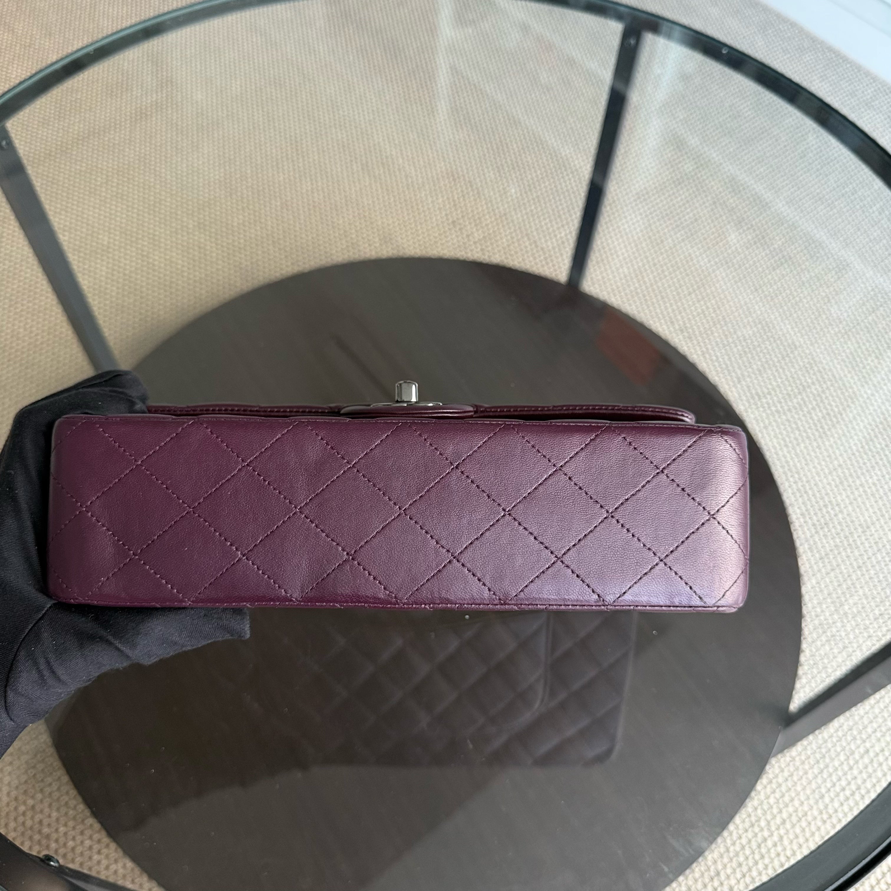 Chanel Classic Flap Medium - 25CM Quilted Lambskin Purple Black Hardware Series 15