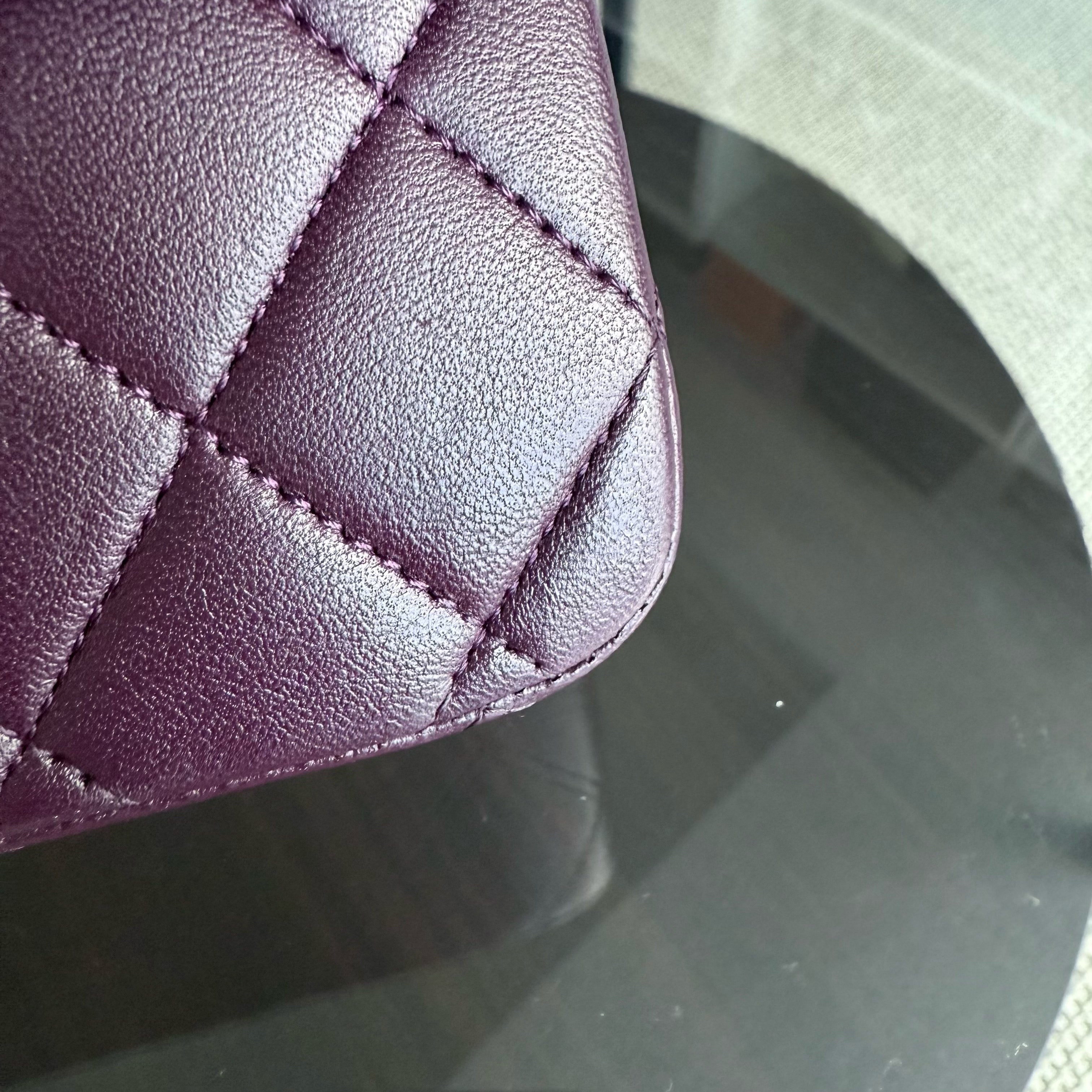Chanel Classic Flap Medium - 25CM Quilted Lambskin Purple Black Hardware Series 15